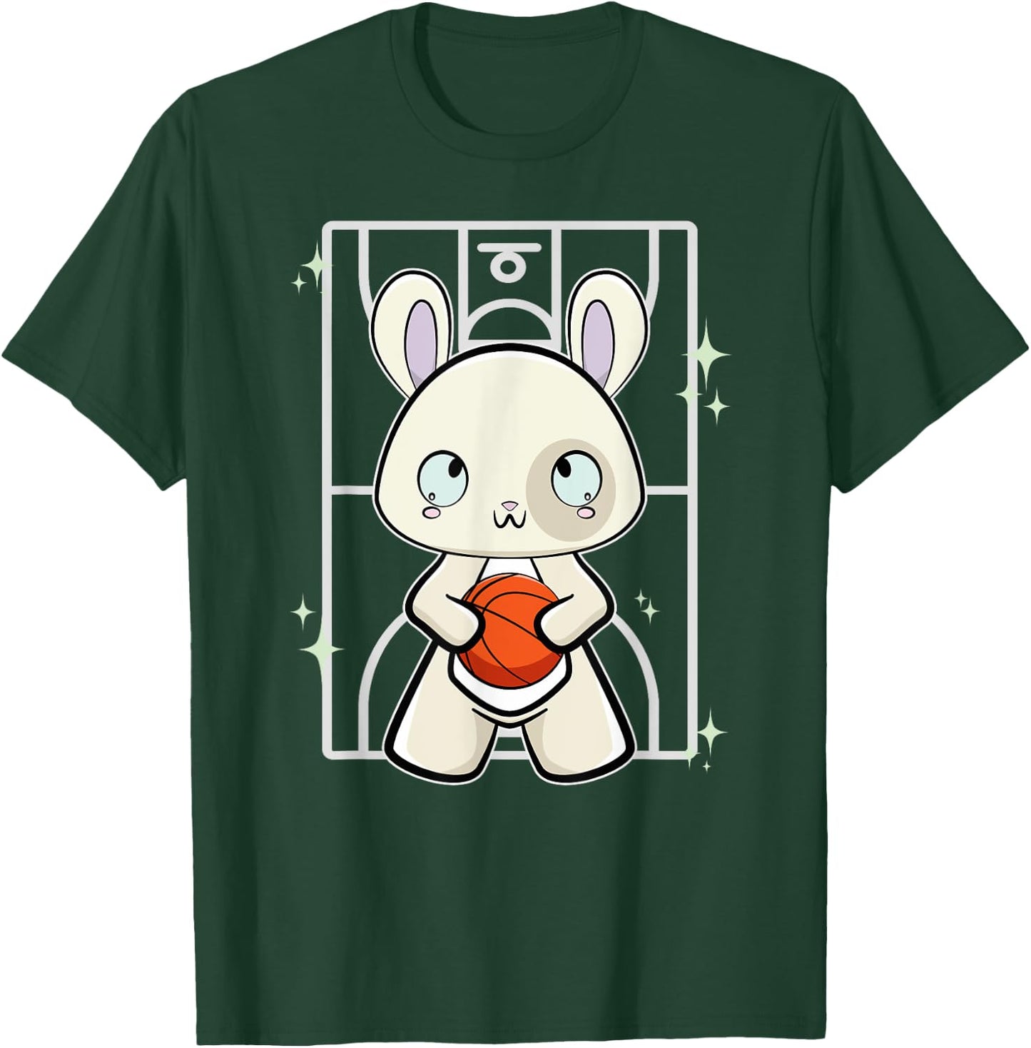 Rabbit With Basketball T-Shirt - T-Shirt | Forest