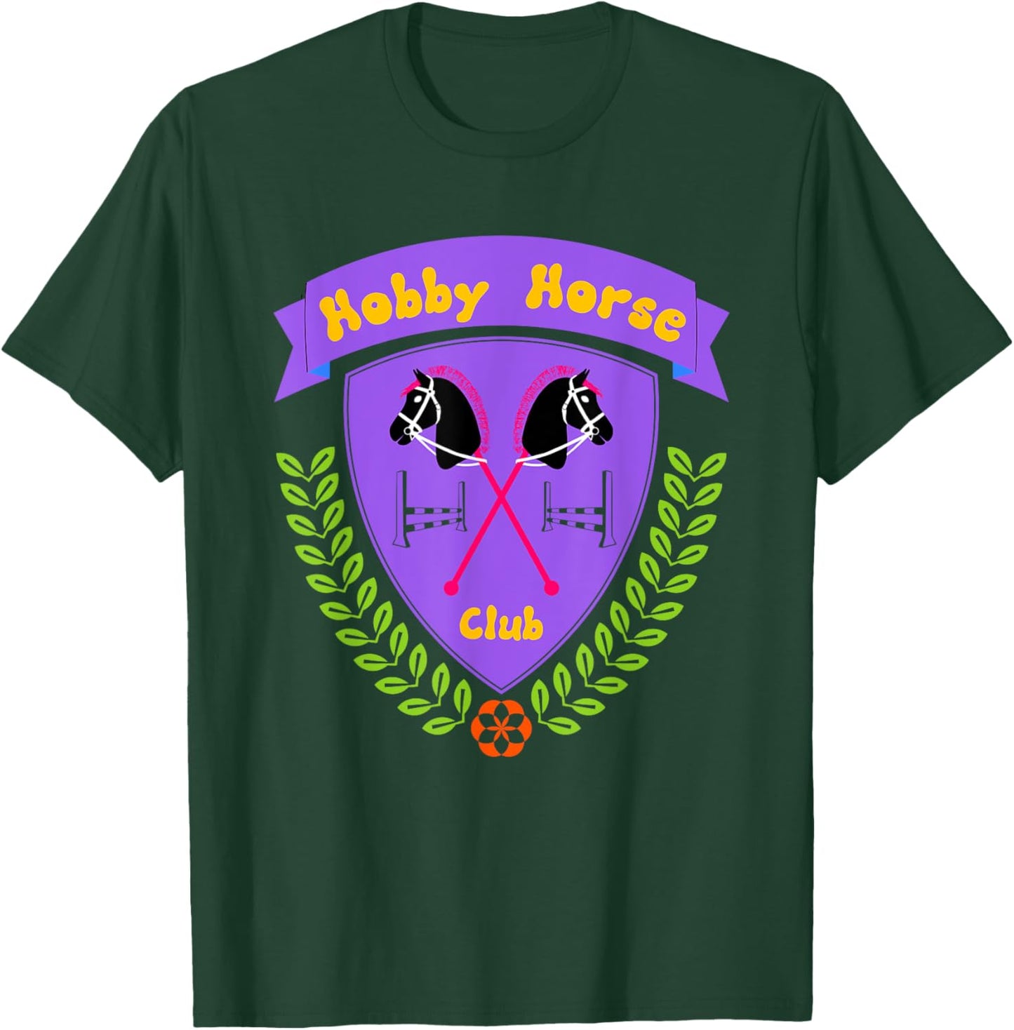 Hobby Horse Hobby Horsing with Horse and Jumping Obstacle T-Shirt - T-Shirt | Forest