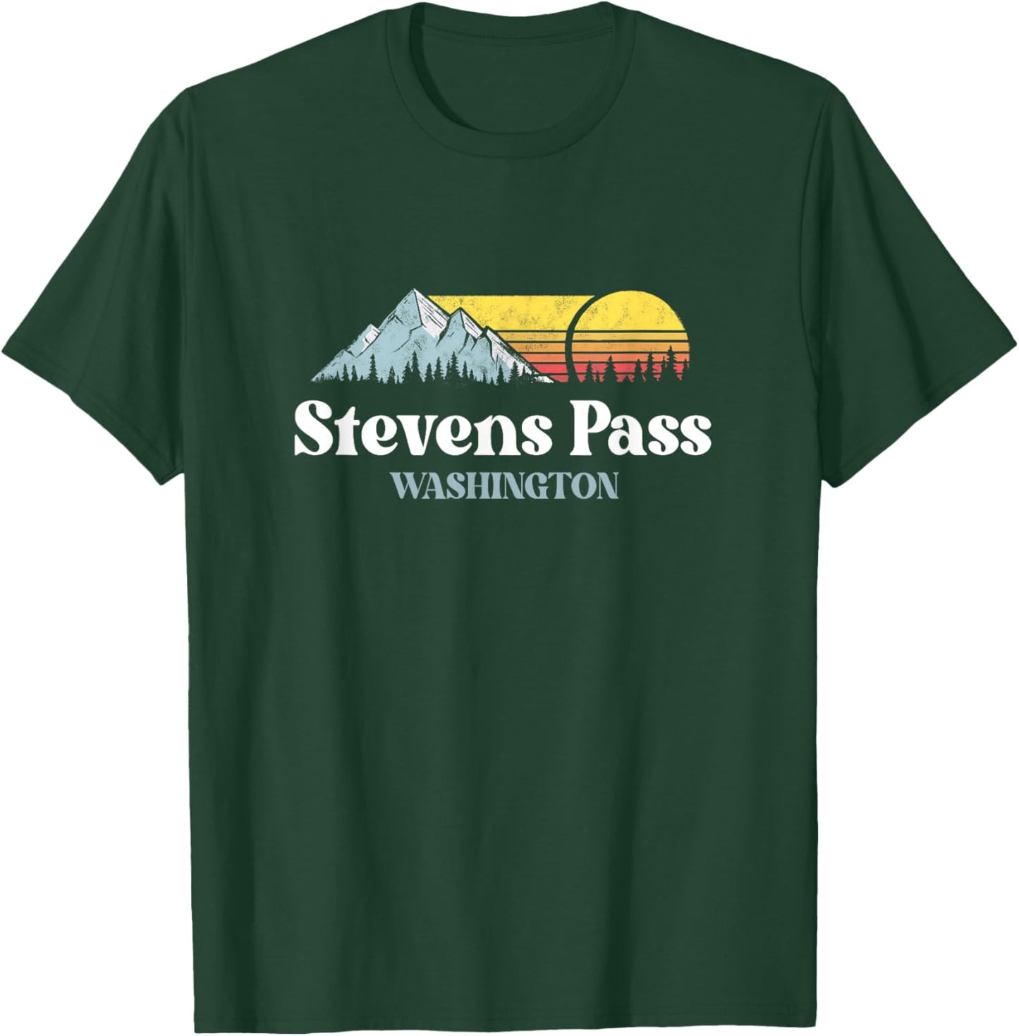 Stevens Pass,WASHINGTON,Ski Snowboard Hiking T-Shirt - T-Shirt | Forest