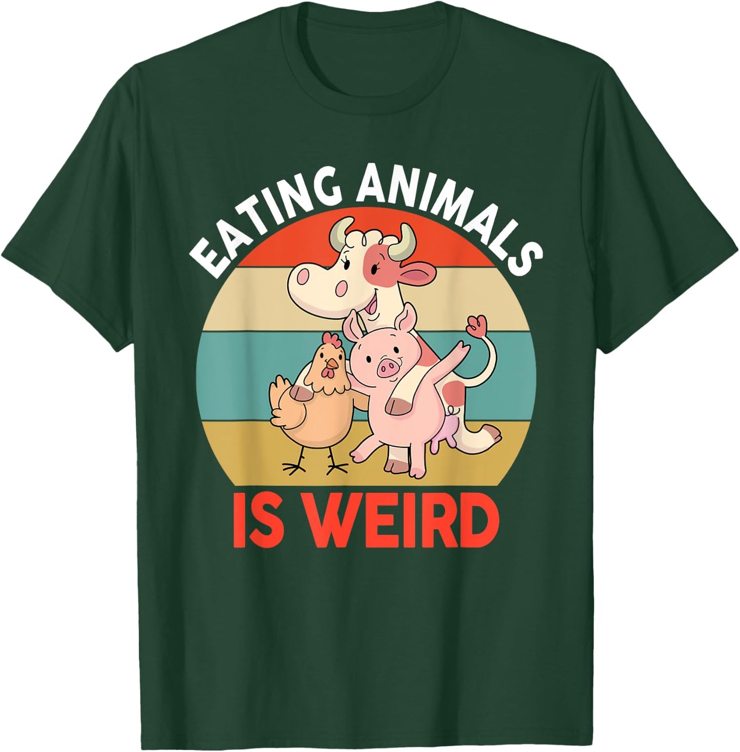 Vegan Shirt Women Kids Boys Girls Eating Animals Is Weird T-Shirt - T-Shirt | Forest