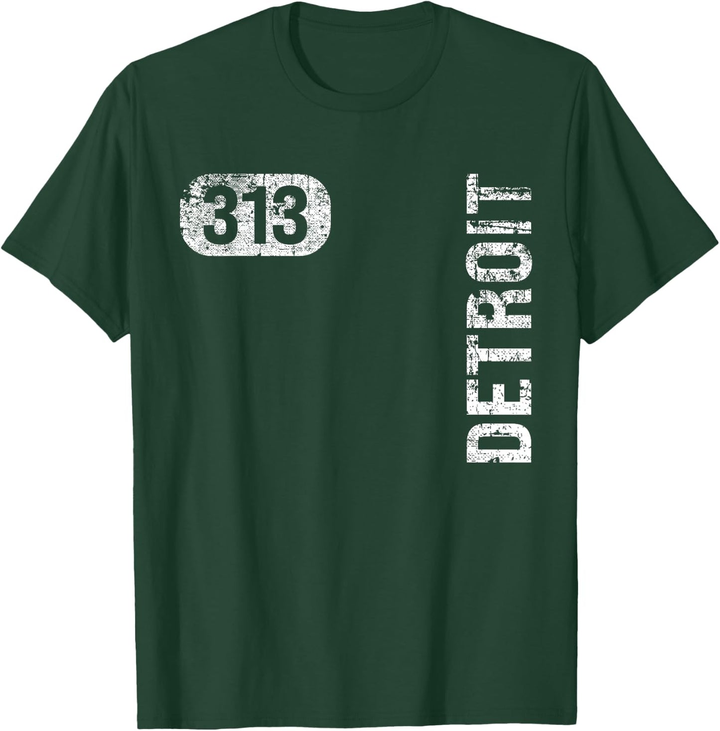 MI Hometown Love Retro Souvenir Apparel Detroit Michigan 313 Area Code Vintage Retro -Adult Black Small Classic Fit Short Sleeve T-Shirt - T-Shirt | Forest