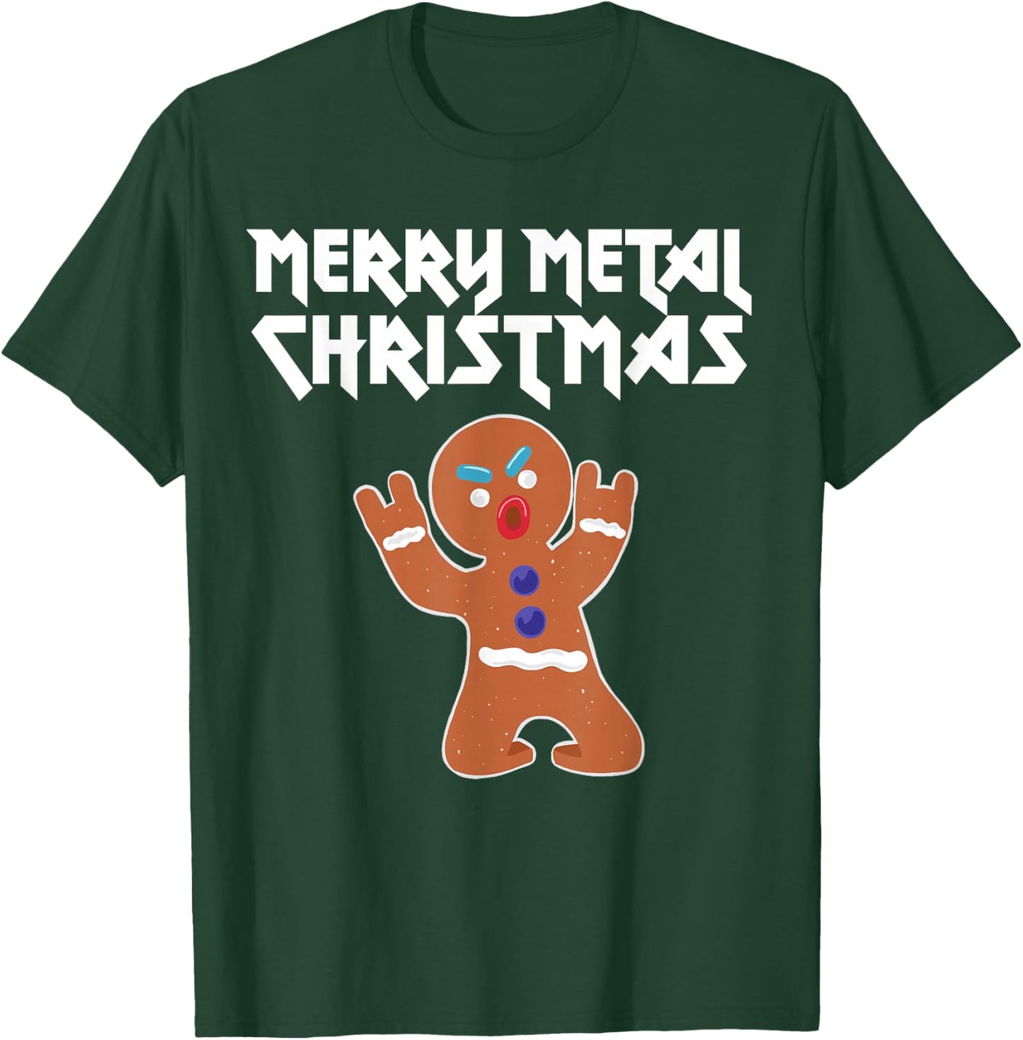 Metal Christmas funny Metal Gingerbread Man T-Shirt - T-Shirt | Forest
