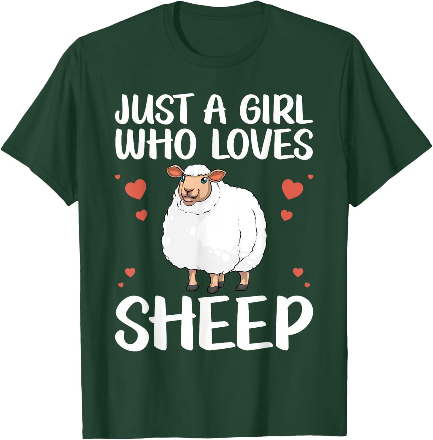 Cool Sheep Girls Kids Love Lamb Sheep Lover Farmer T-Shirt - T-Shirt | Forest