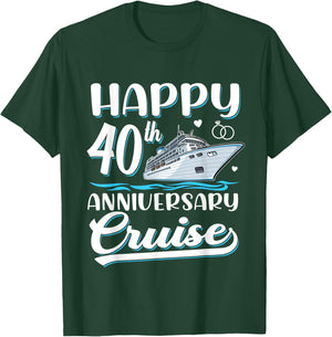 Happy 40th Anniversary Cruise Wedding 40 Years Old Couples T-Shirt - T-Shirt | Forest