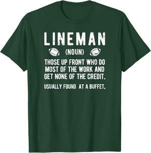 Football Lineman Definition Offensive Lineman Football T-Shirt - T-Shirt | Forest