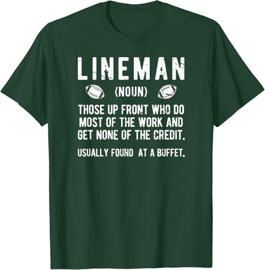 Football Lineman Definition Offensive Lineman Football T-Shirt - T-Shirt | Forest