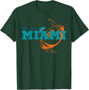 Miami EST 1966 Sports Team Athletic Ball Novelty T-Shirt - T-Shirt | Forest