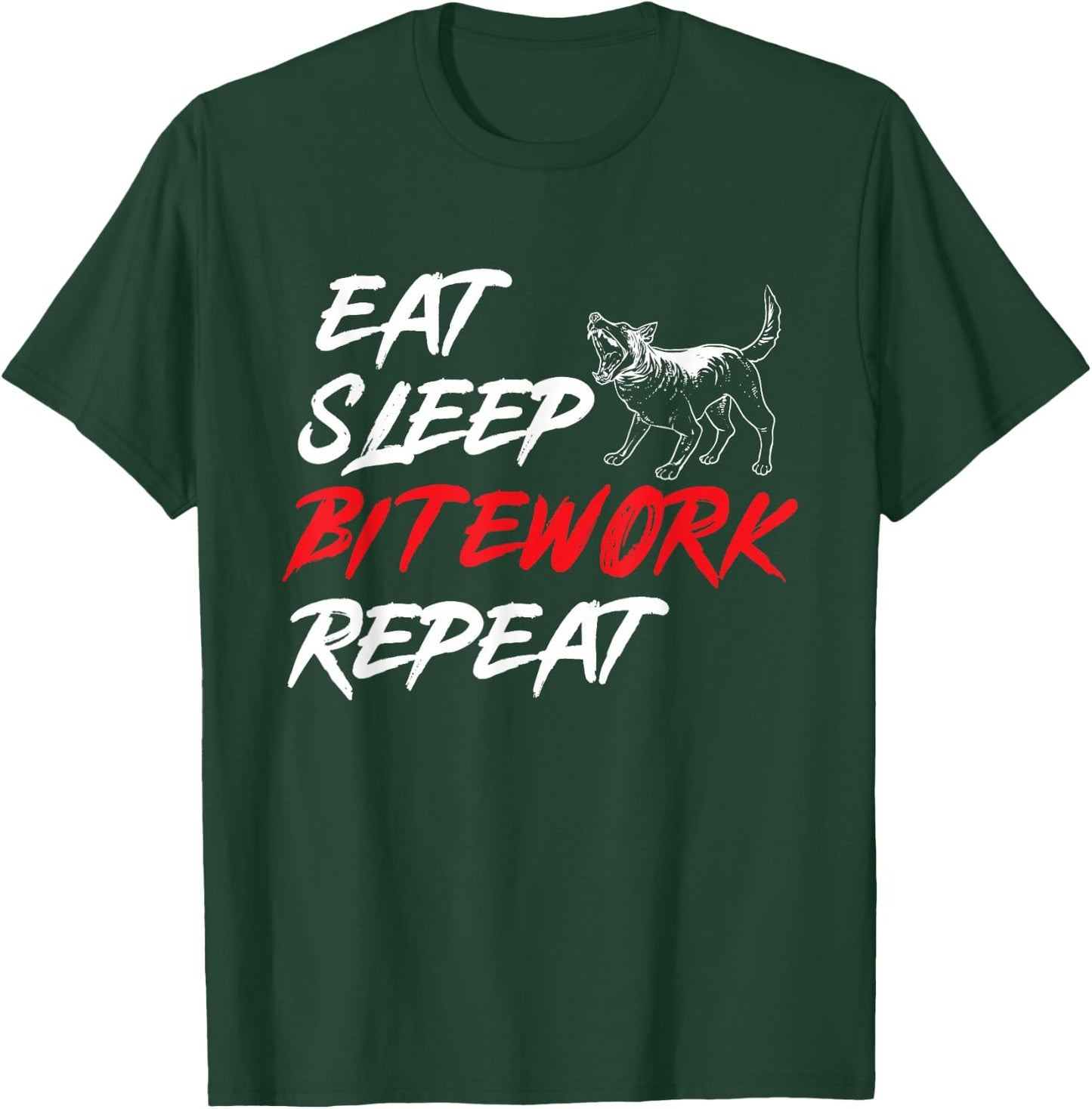 Belgian Malinois Eat Sleep Bitework Repeat Belgian Shepherd T-Shirt - T-Shirt | Forest