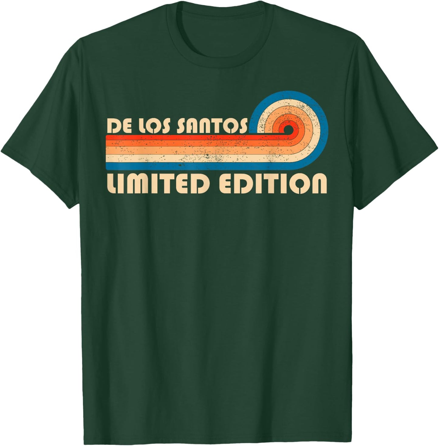 DE LOS SANTOS Surname Retro Vintage 80s 90s Birthday Reunion T-Shirt - T-Shirt | Forest