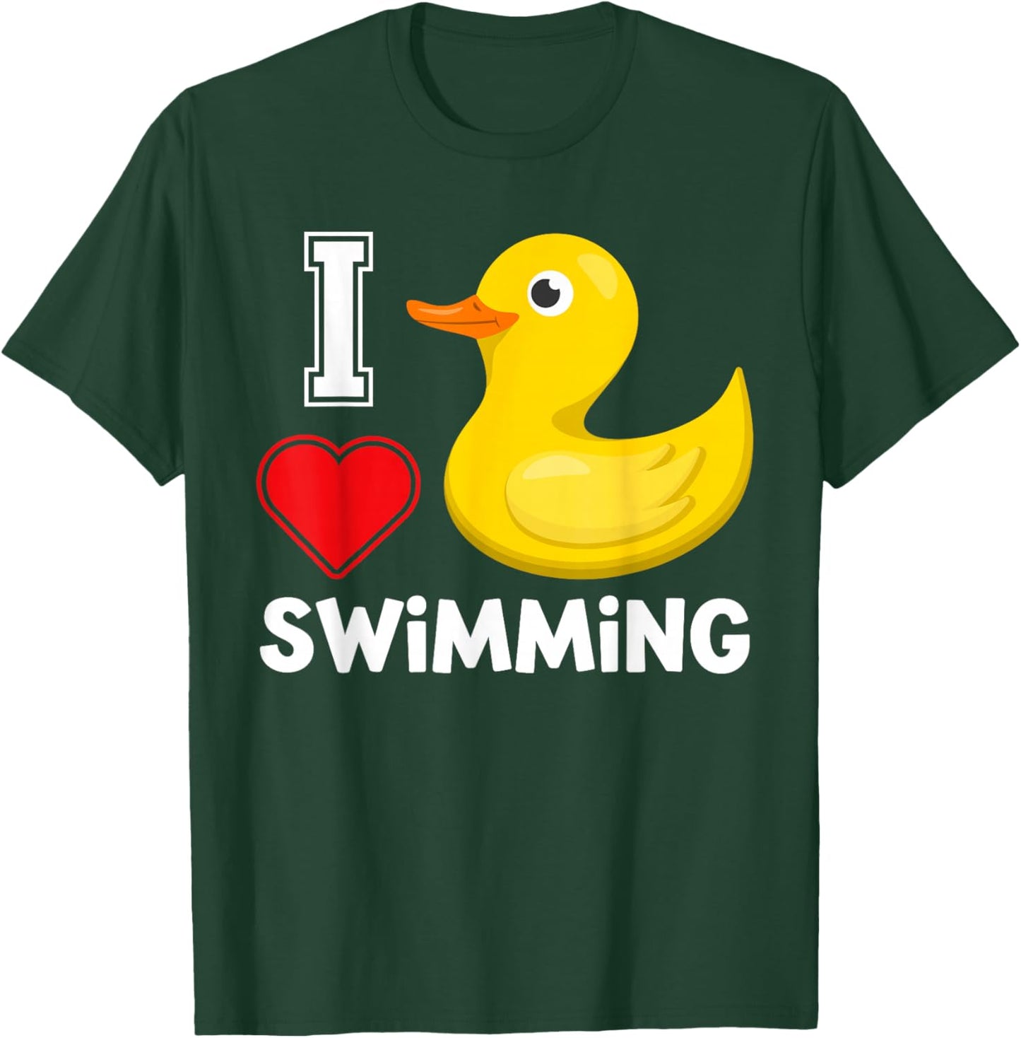 Swim Shirts For Boys Girls, Funny I Love Swimming Duck T-Shirt - T-Shirt | Forest