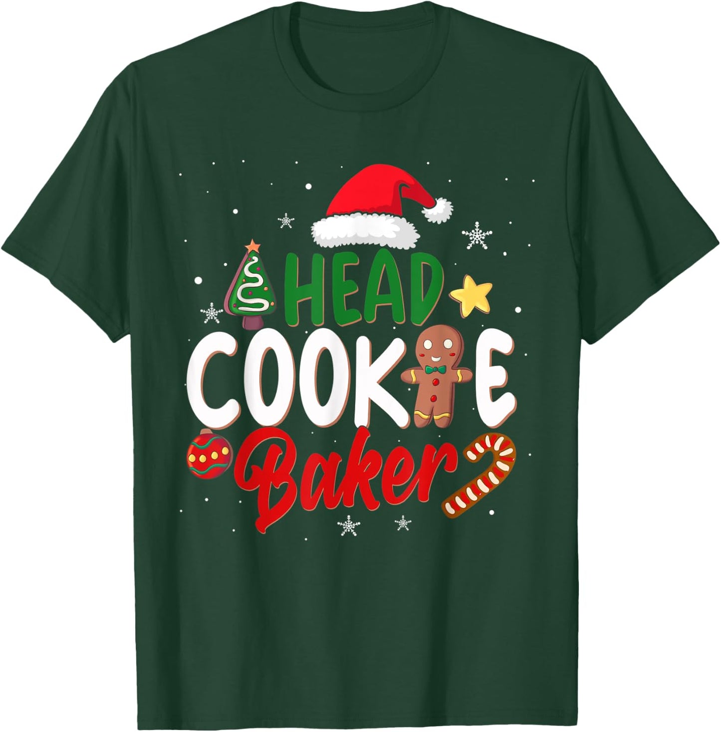 Head Cookie Baker Christmas Shirt Funny Baking Xmas T-Shirt - T-Shirt | Forest