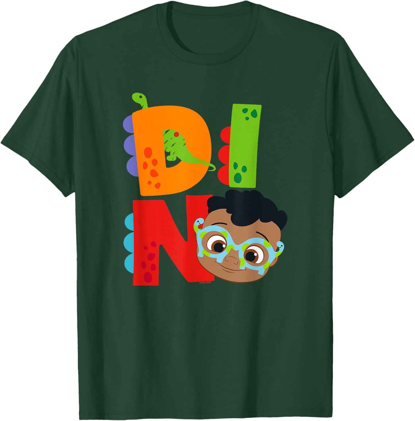 CoComelon Cody Dino Text Big Head Fill T-Shirt - T-Shirt | Forest