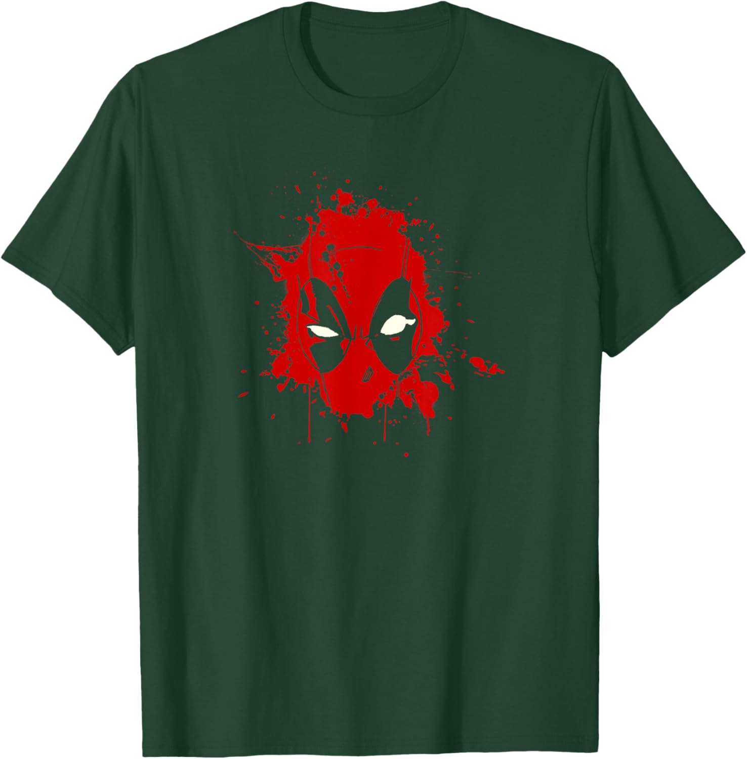 Marvel Comics Retro Classic Deadpool Face Paint Splat Logo T-Shirt - T-Shirt | Forest
