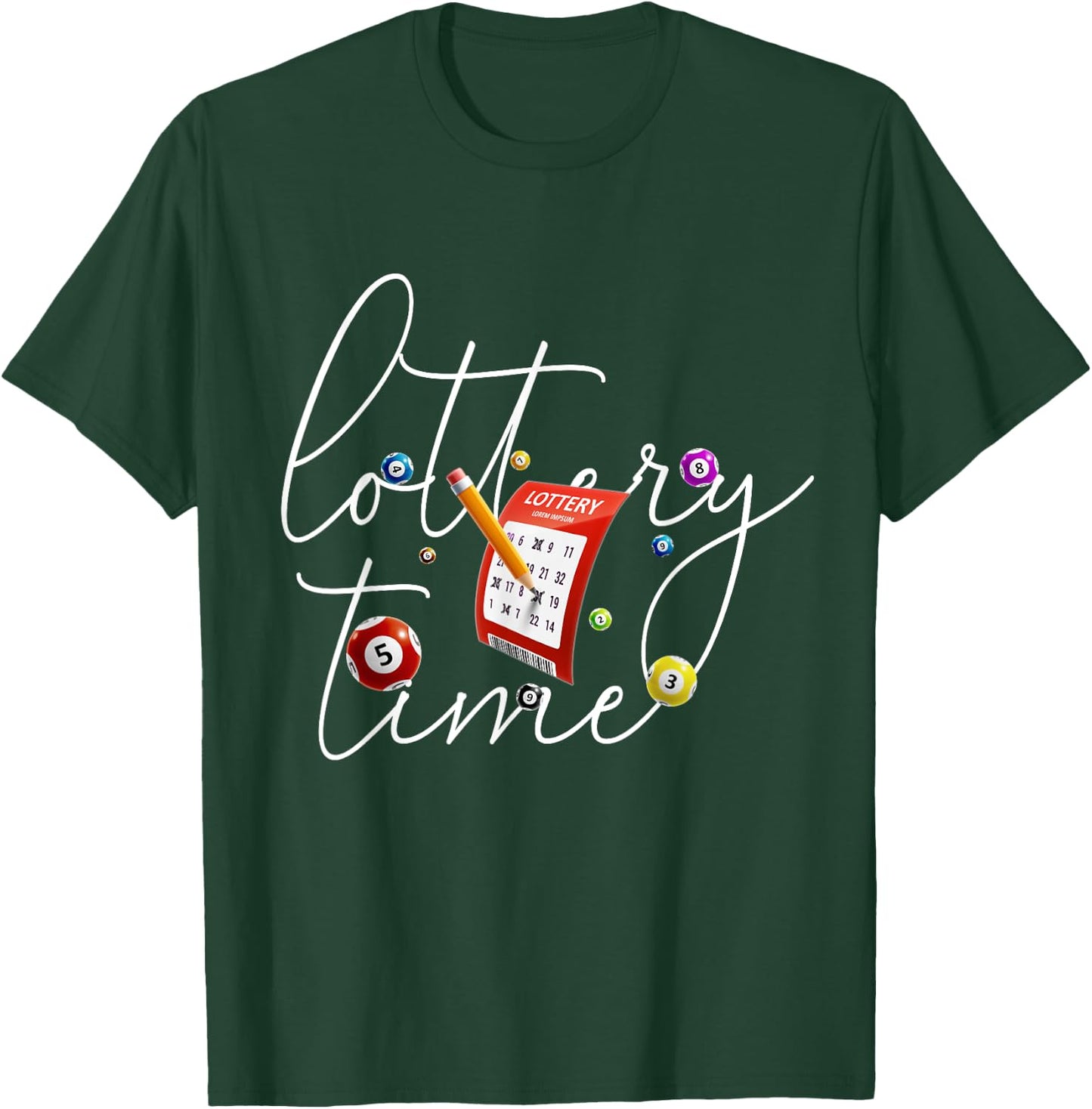 Lottery Scratcher Men Women Lucky Player Funny Bingo T-Shirt - T-Shirt | Forest