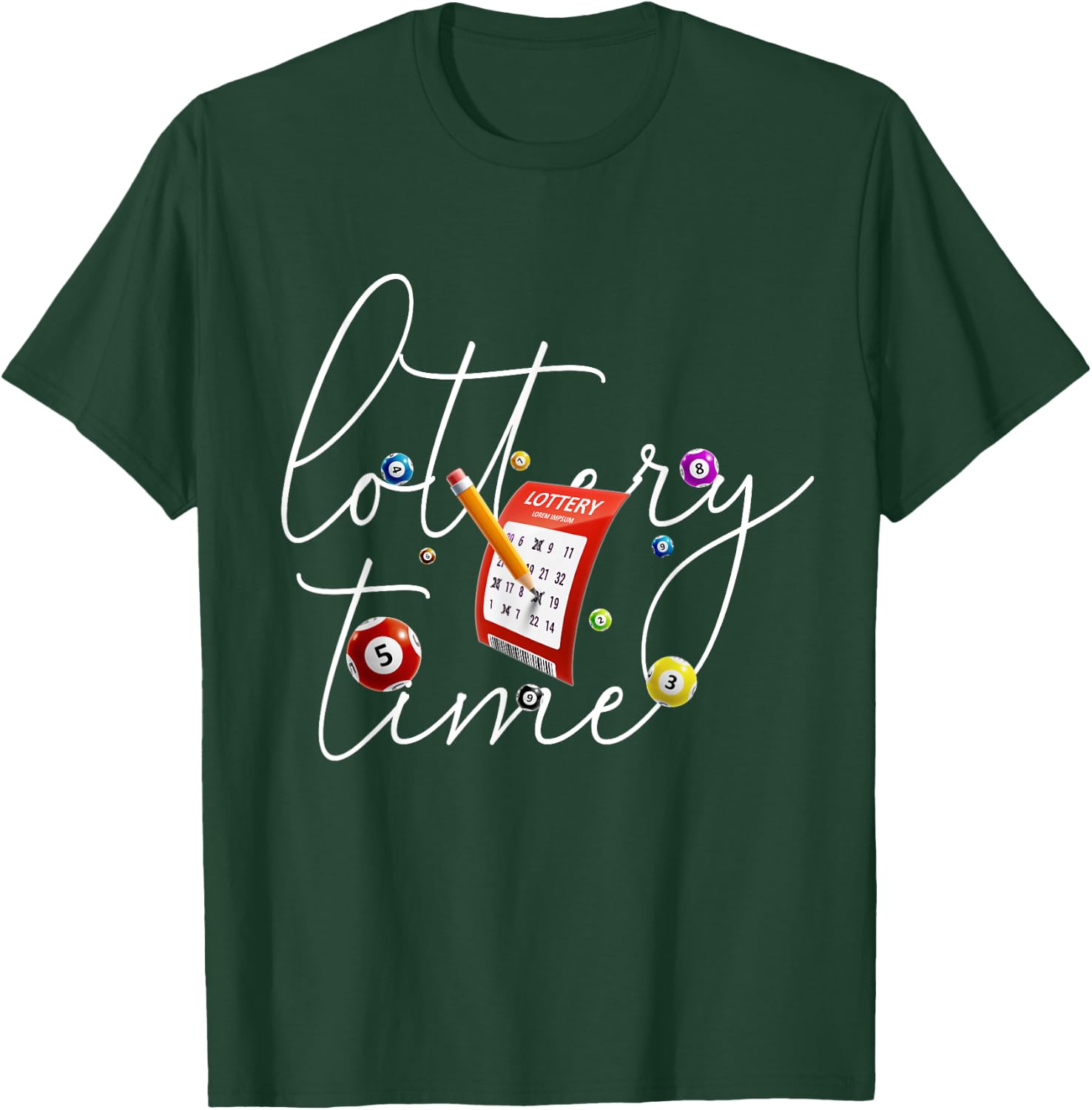 Lottery Scratcher Men Women Lucky Player Funny Bingo T-Shirt - T-Shirt | Forest