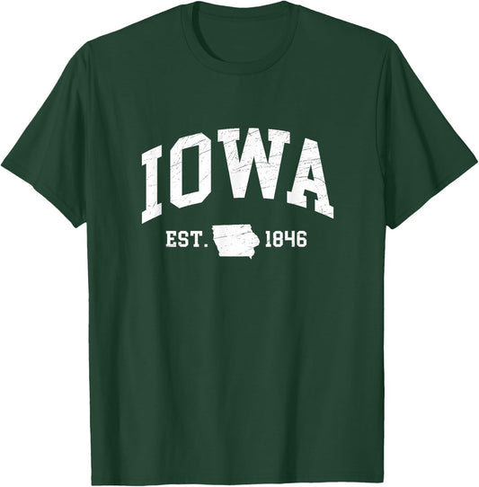 Iowa - Est. 1846 - Distressed/Worn Design - Classic T-Shirt - T-Shirt | Forest