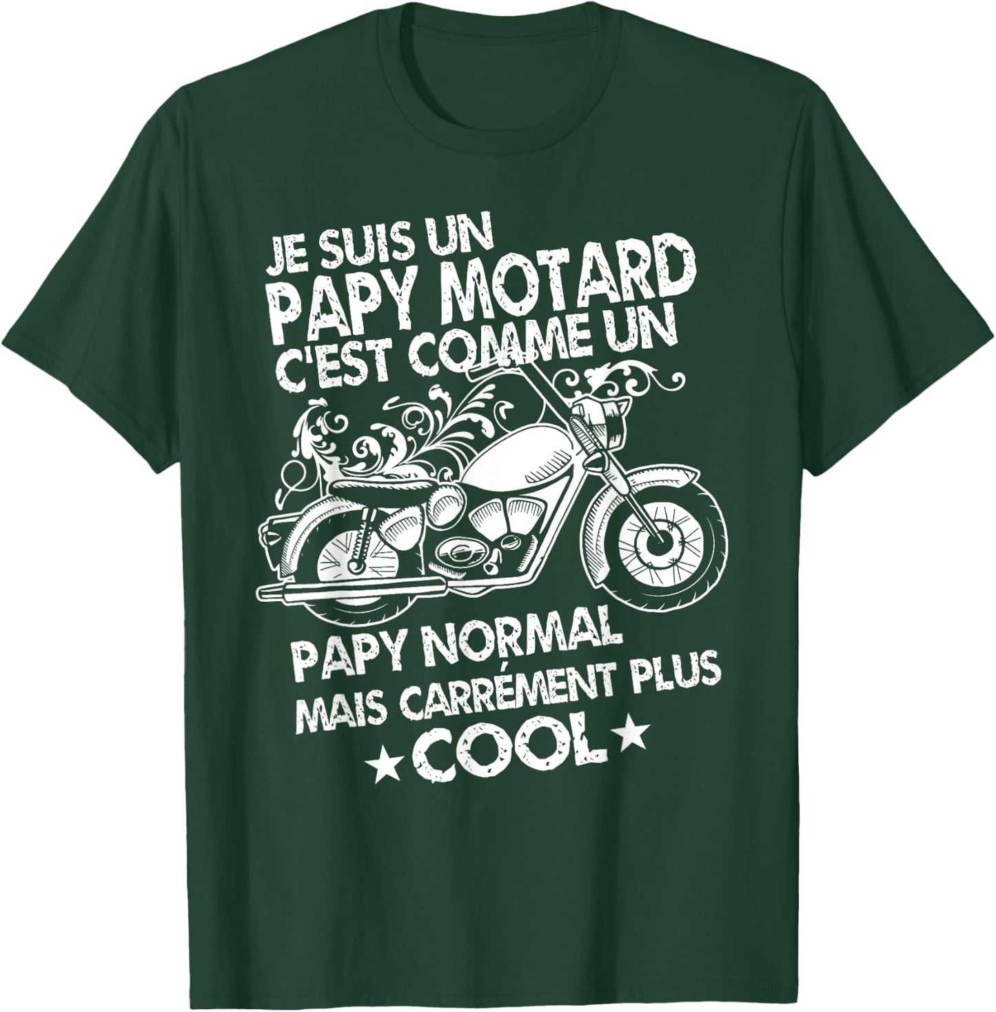 Papy Motard Gift for Motorcycle Papy Cool T-Shirt - T-Shirt | Forest
