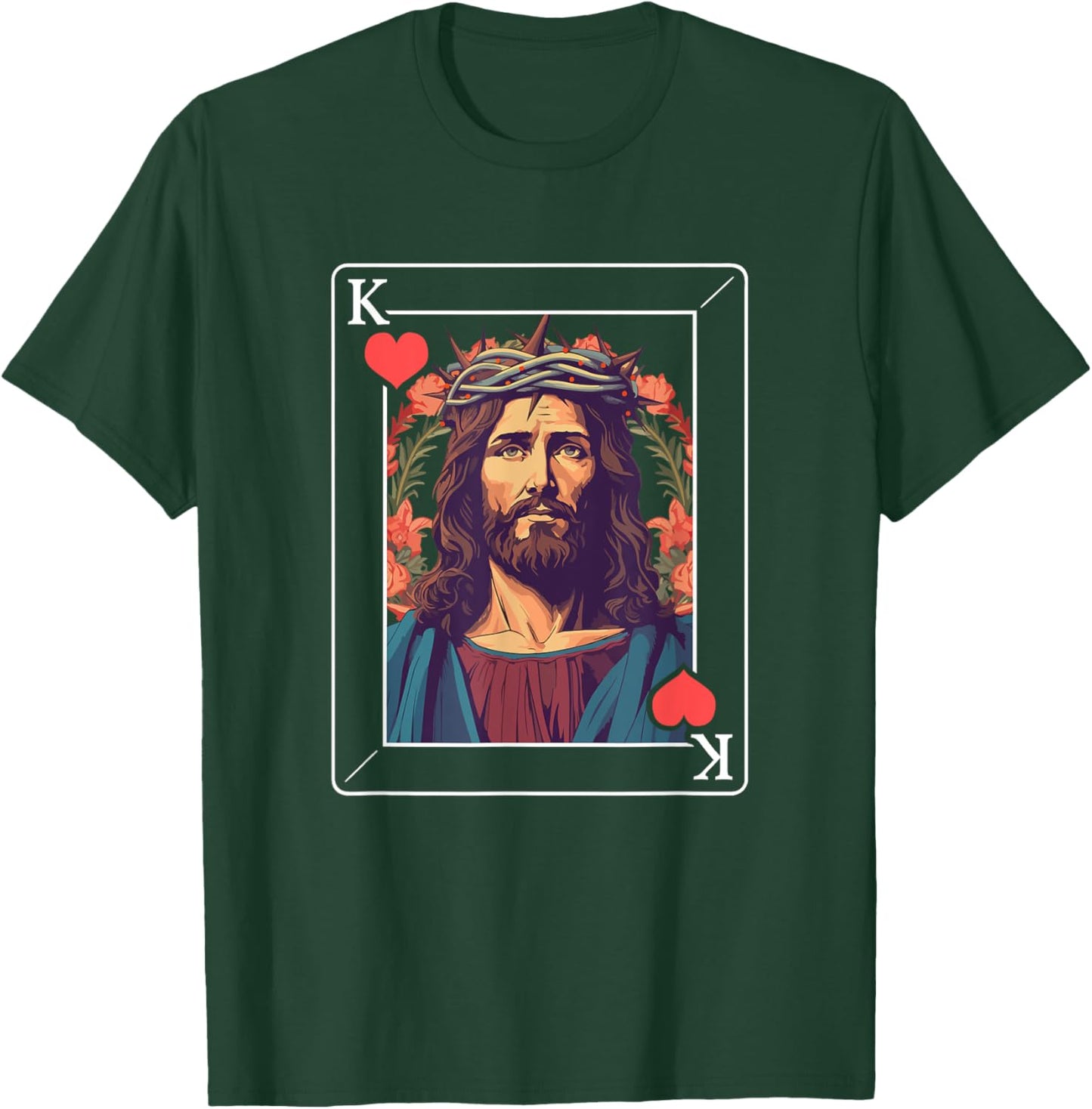Jesus King of Hearts T-Shirt - T-Shirt | Forest