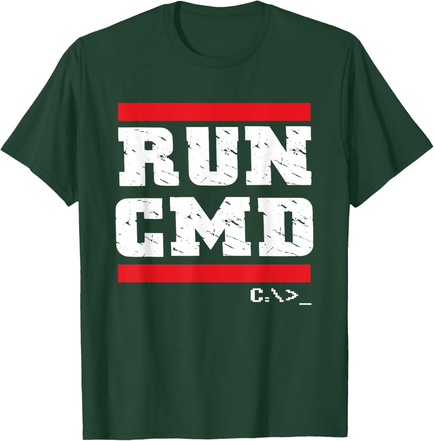 Run CMD | Programmer Coder | Computer Nerd T-Shirt - T-Shirt | Forest