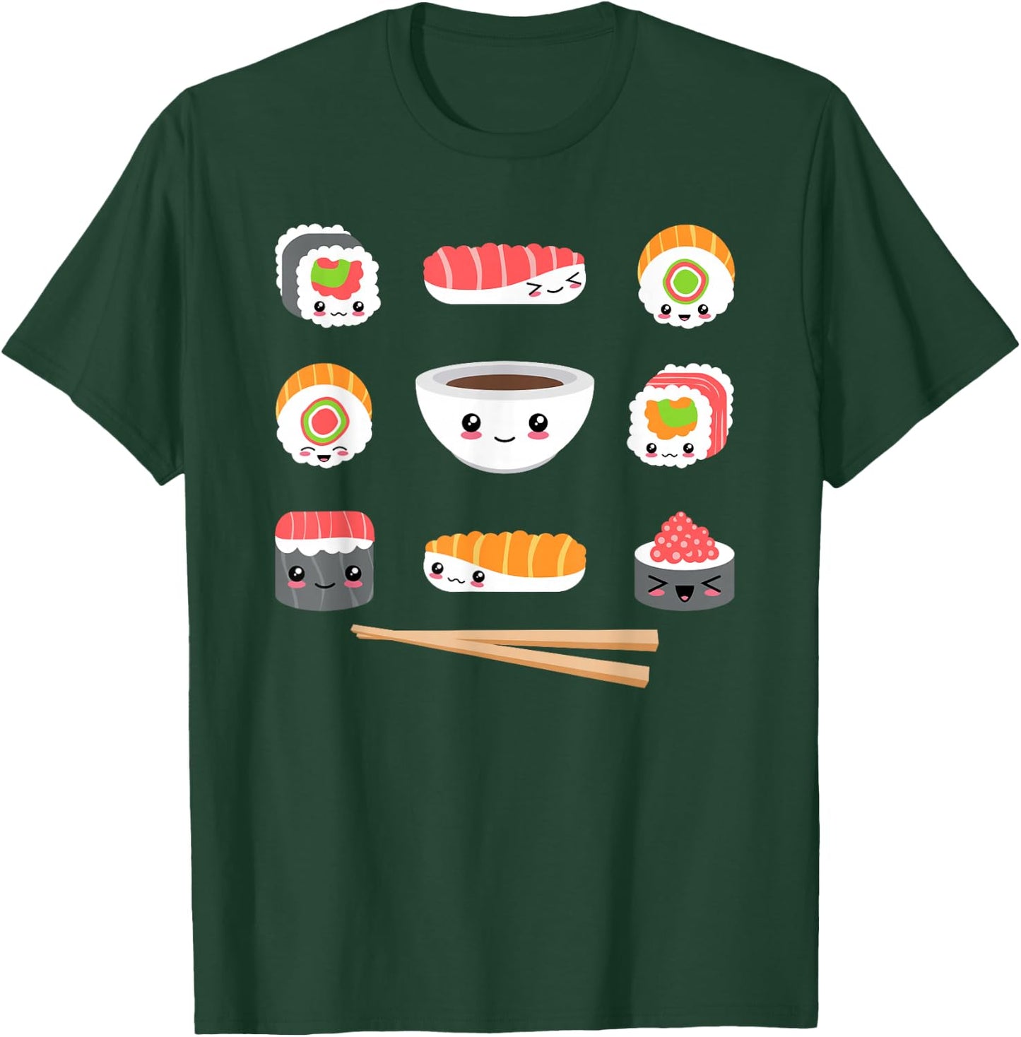 Funny Japanese Food Kawaii Sushi Lovers Anime Men Women Kids T-Shirt - T-Shirt | Forest