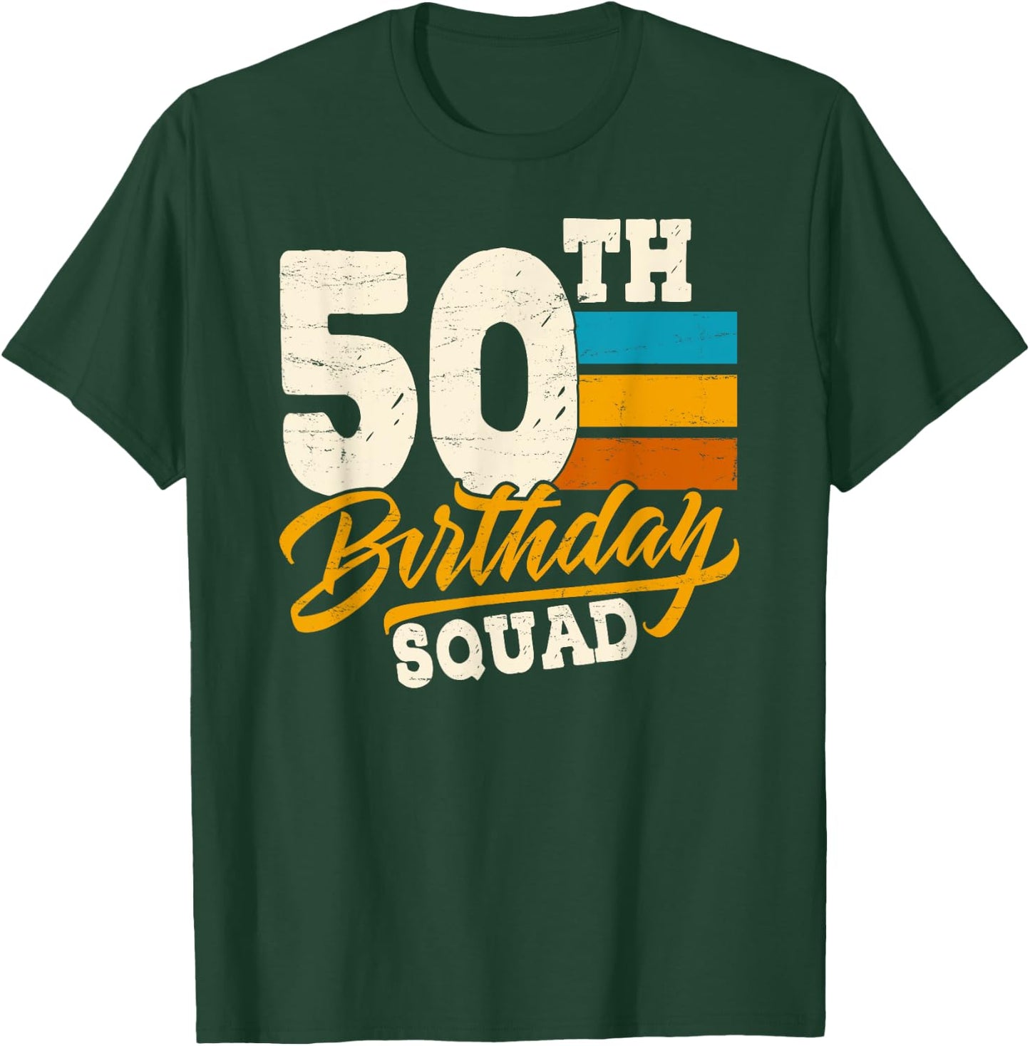 50th Birthday for Squad group- 50 Yrs Old Bday Vintage Retro T-Shirt - T-Shirt | Forest