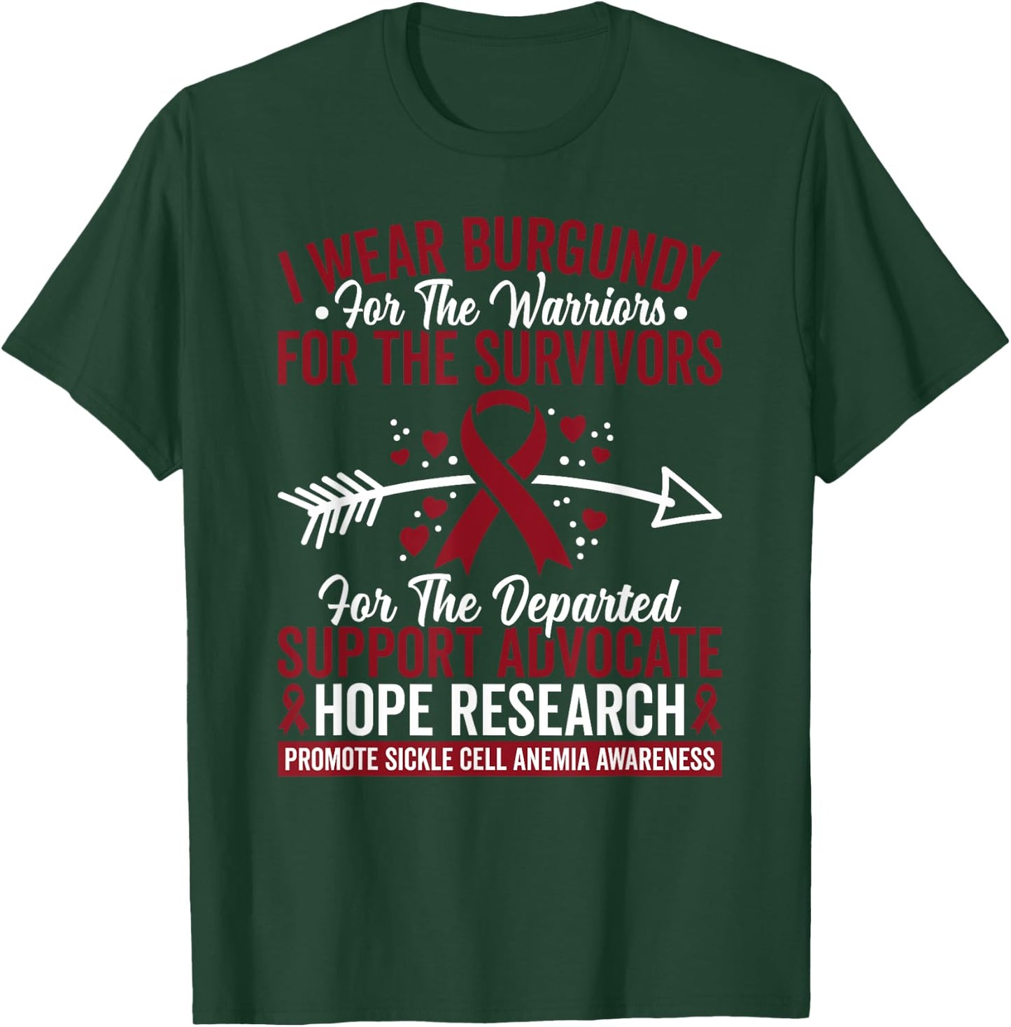 Sickle Cell Disease Warrior Awareness Blood SCD T-Shirt - T-Shirt | Forest