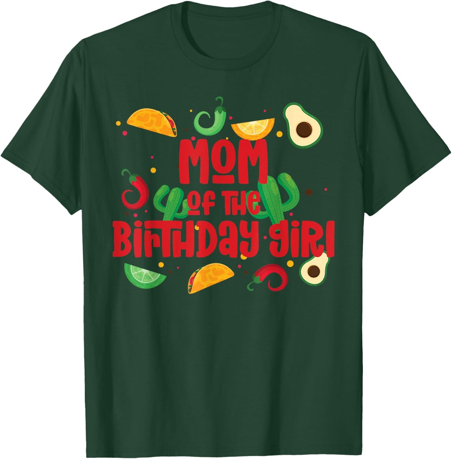 Mom Taco Twosday Fiesta Taco Birthday Theme Girl 2yr T-Shirt - T-Shirt | Forest