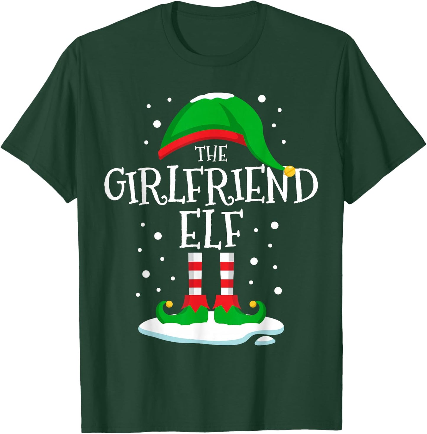 The Girlfriend Elf Christmas Family Matching Xmas Couples T-Shirt - T-Shirt | Forest