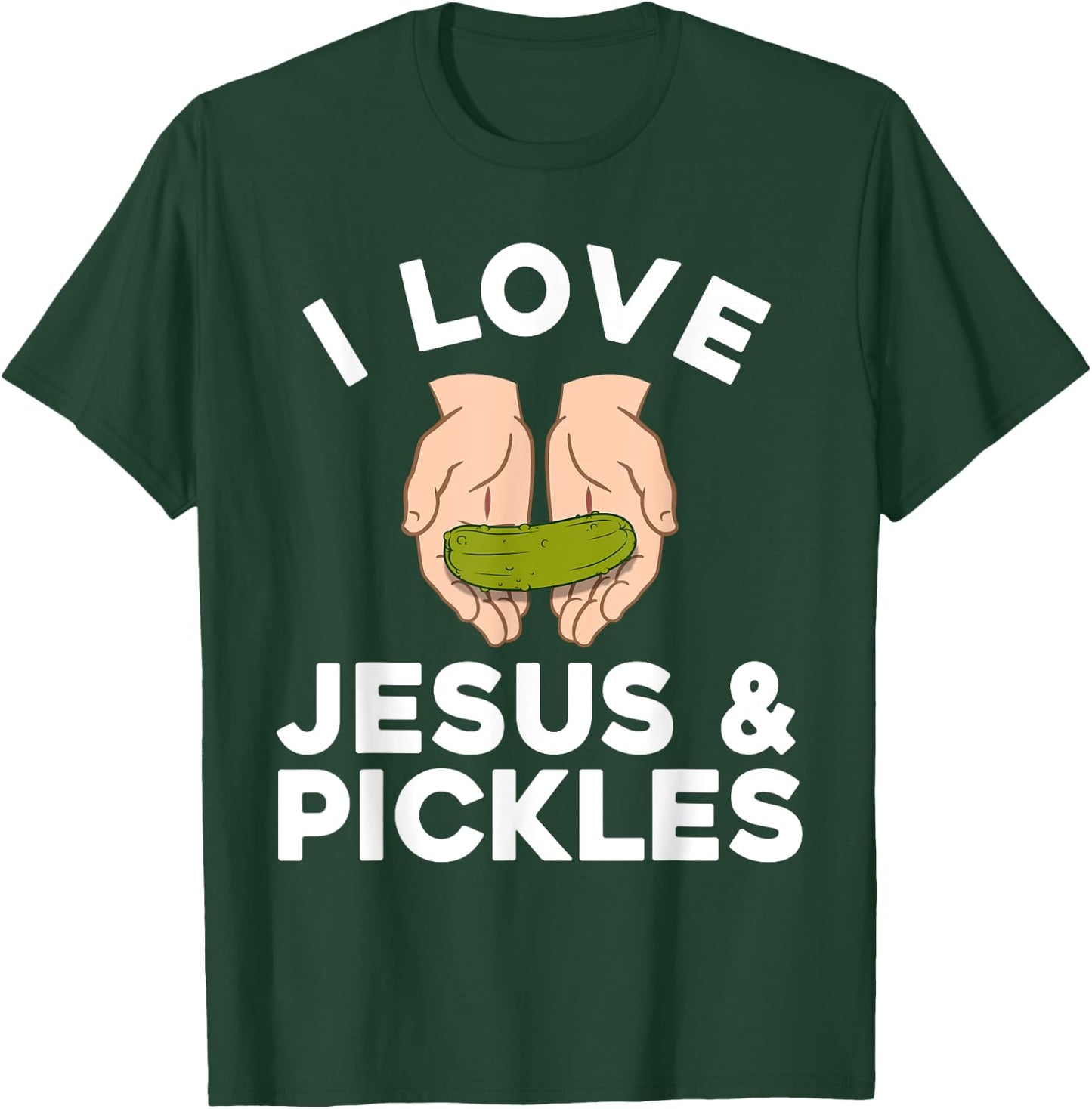 Cute Pickle Design Women Kids Jesus Pickle Lovers T-Shirt - T-Shirt | Forest