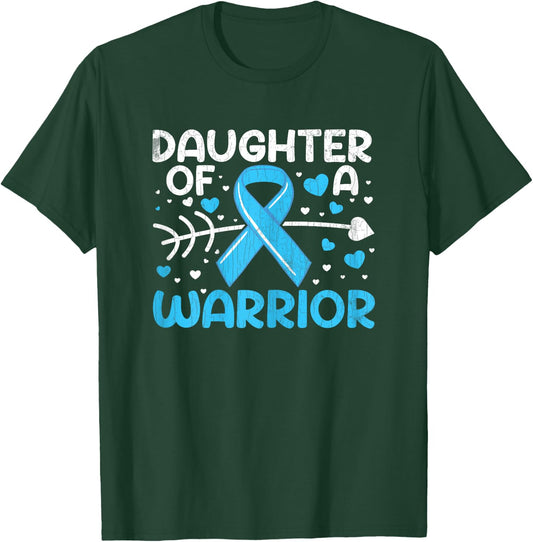 Daughter Of Warrior Prostate Cancer Awareness Blue Graphic T-Shirt - T-Shirt | Forest