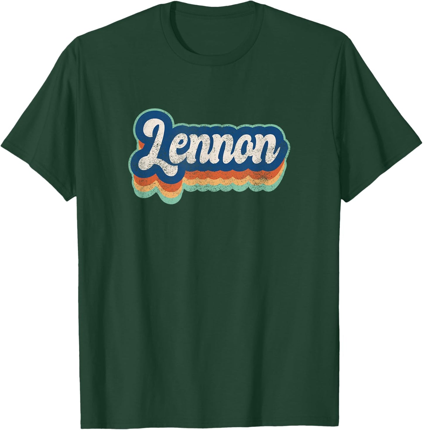 Lennon First Name Boy Vintage Style 70s 80s Personalized T-Shirt - T-Shirt | Forest