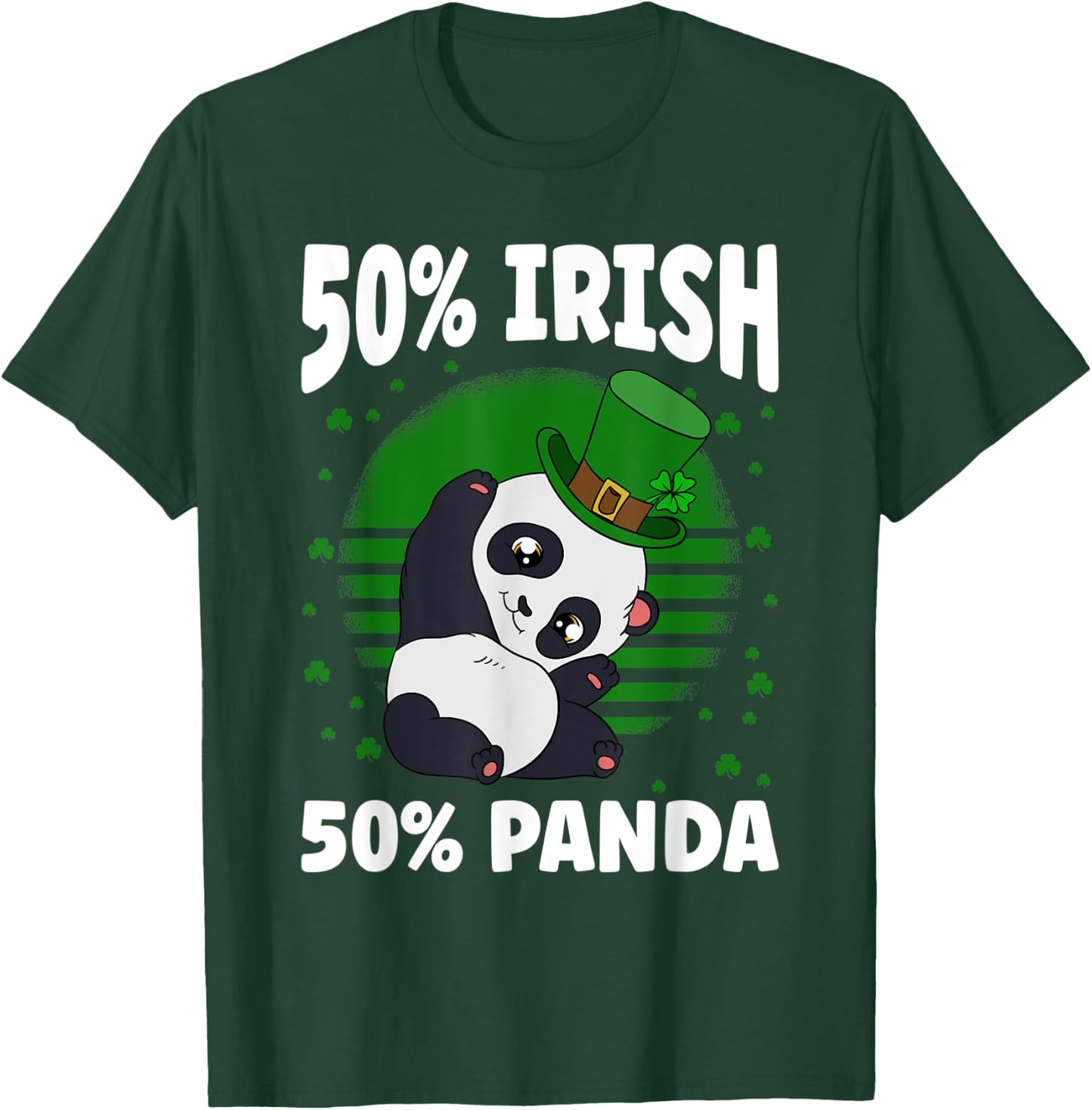 St. Patrick's Day Panda 50 % Irish 50 % Panda T-Shirt - T-Shirt | Forest