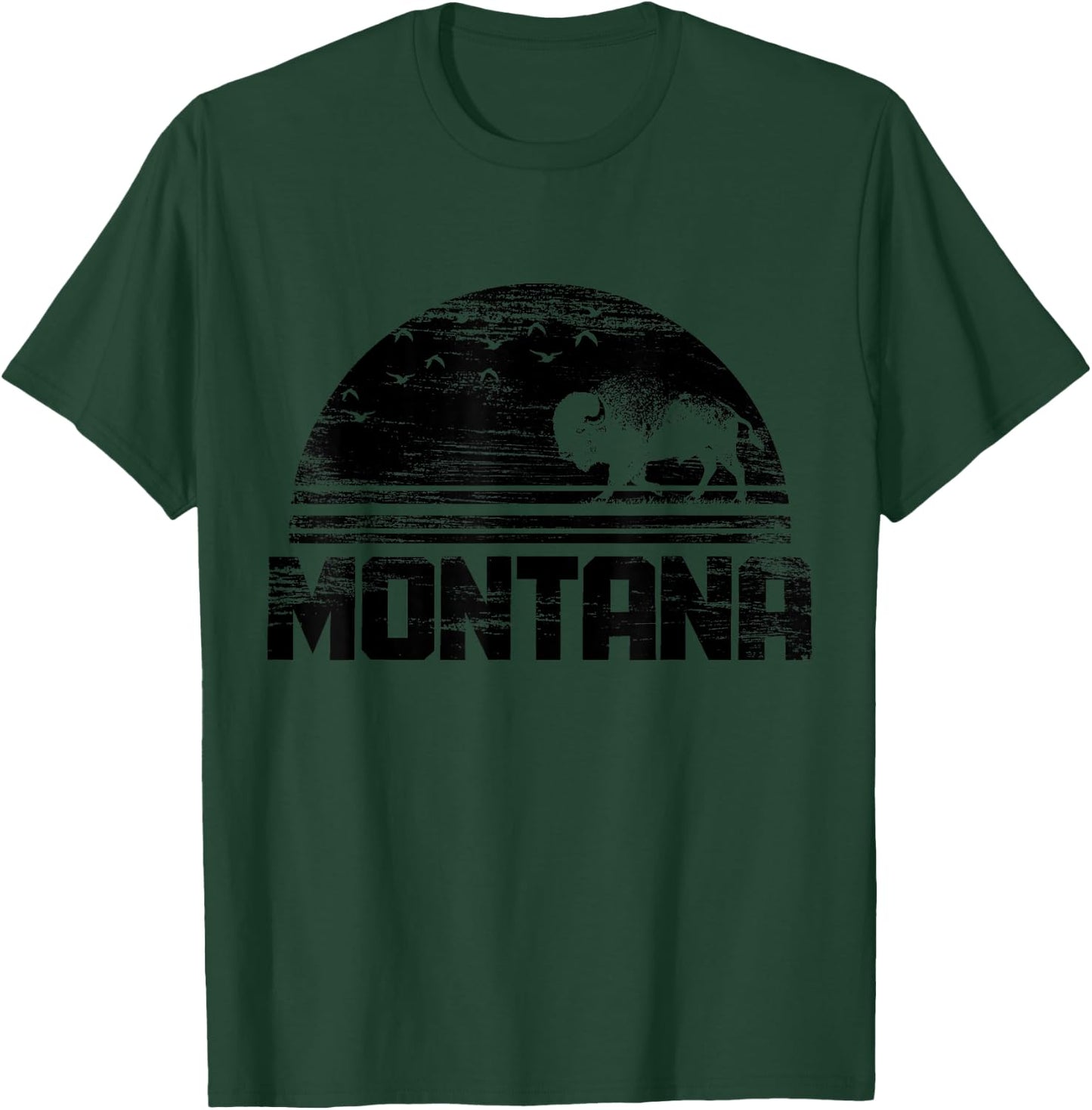 Montana Bison American Buffalo National Park Pride Vintage T-Shirt - T-Shirt | Forest