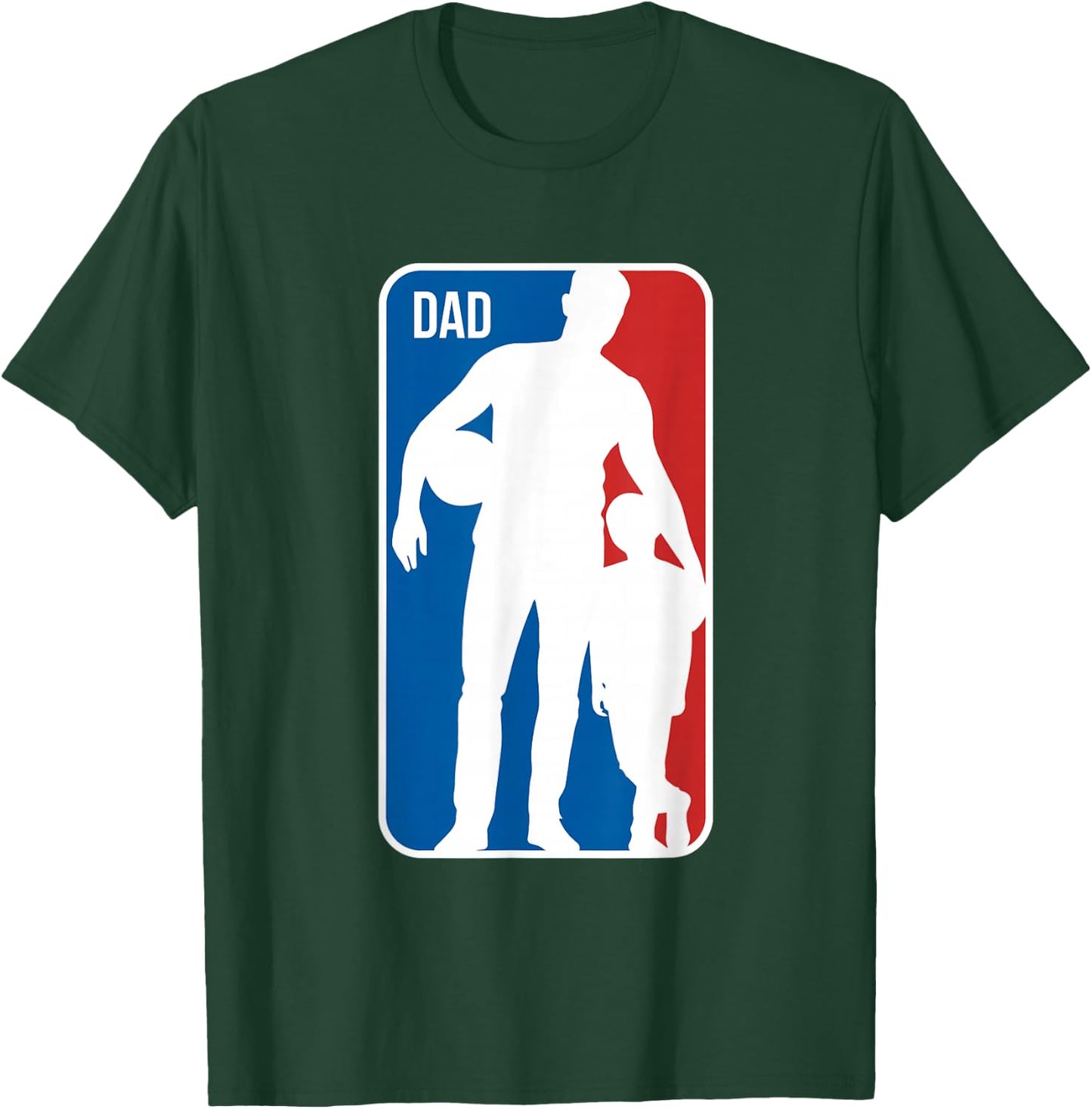 Dad Sports Logo Basketball Dad Son Silhouette Fathers Day T-Shirt - T-Shirt | Forest