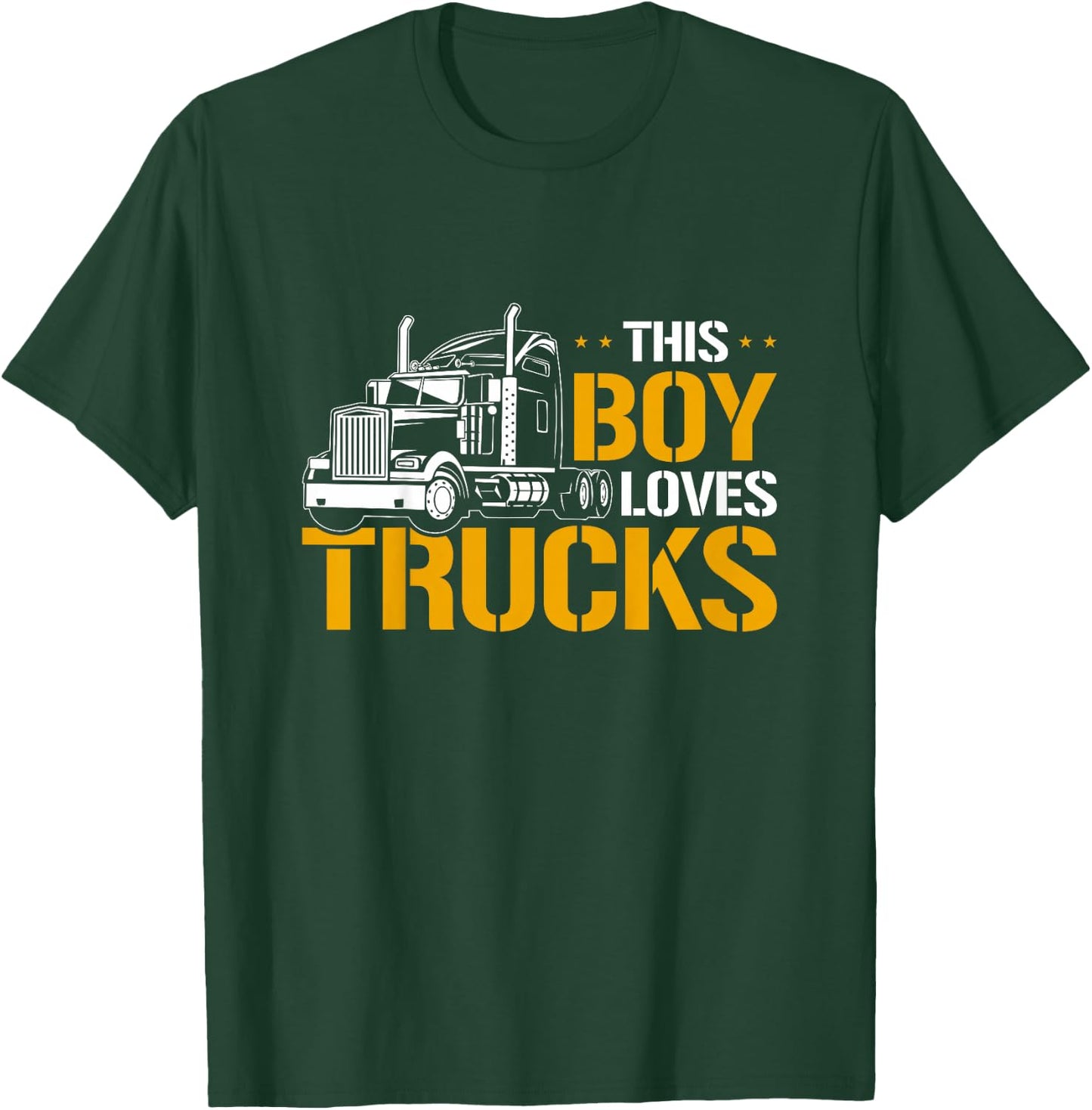 Kids Semi truck Toddler This Boy loves Trucks T-Shirt - T-Shirt | Forest