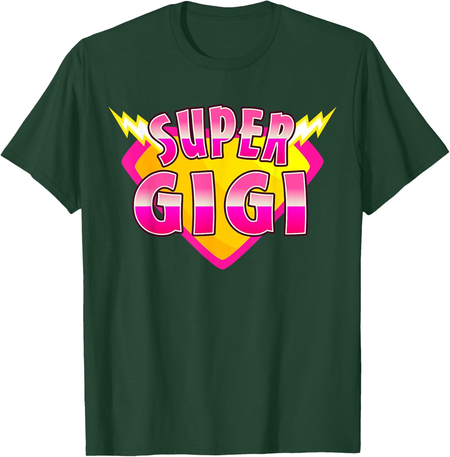 Super Gigi Superhero Grandmother Comic Book Family Matching T-Shirt - T-Shirt | Forest