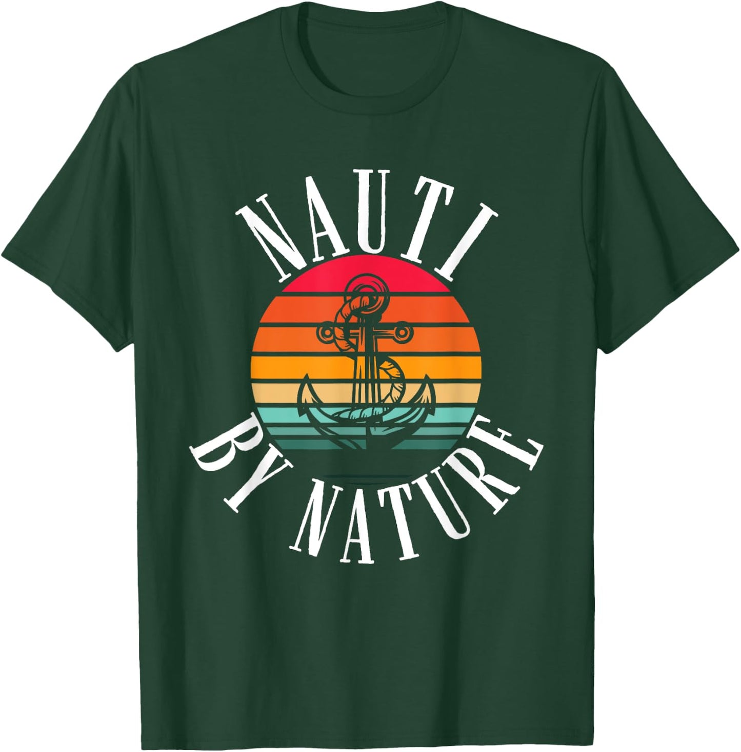 Boating Women Nauti By Nature Boat Captain T-Shirt - T-Shirt | Forest