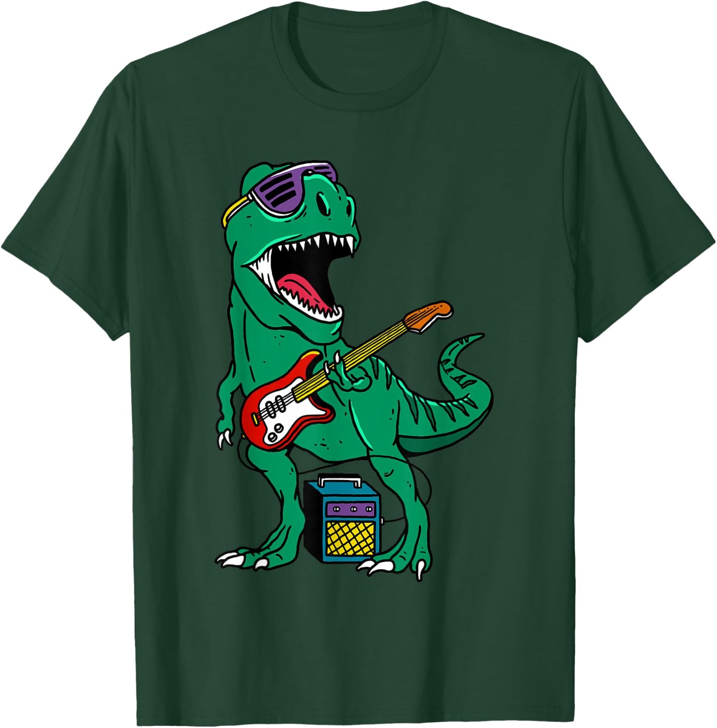 Dinosaur Rock'n Roll Dino Rock, Rocking Dinosaur Rock Bands T-Shirt - T-Shirt | Forest