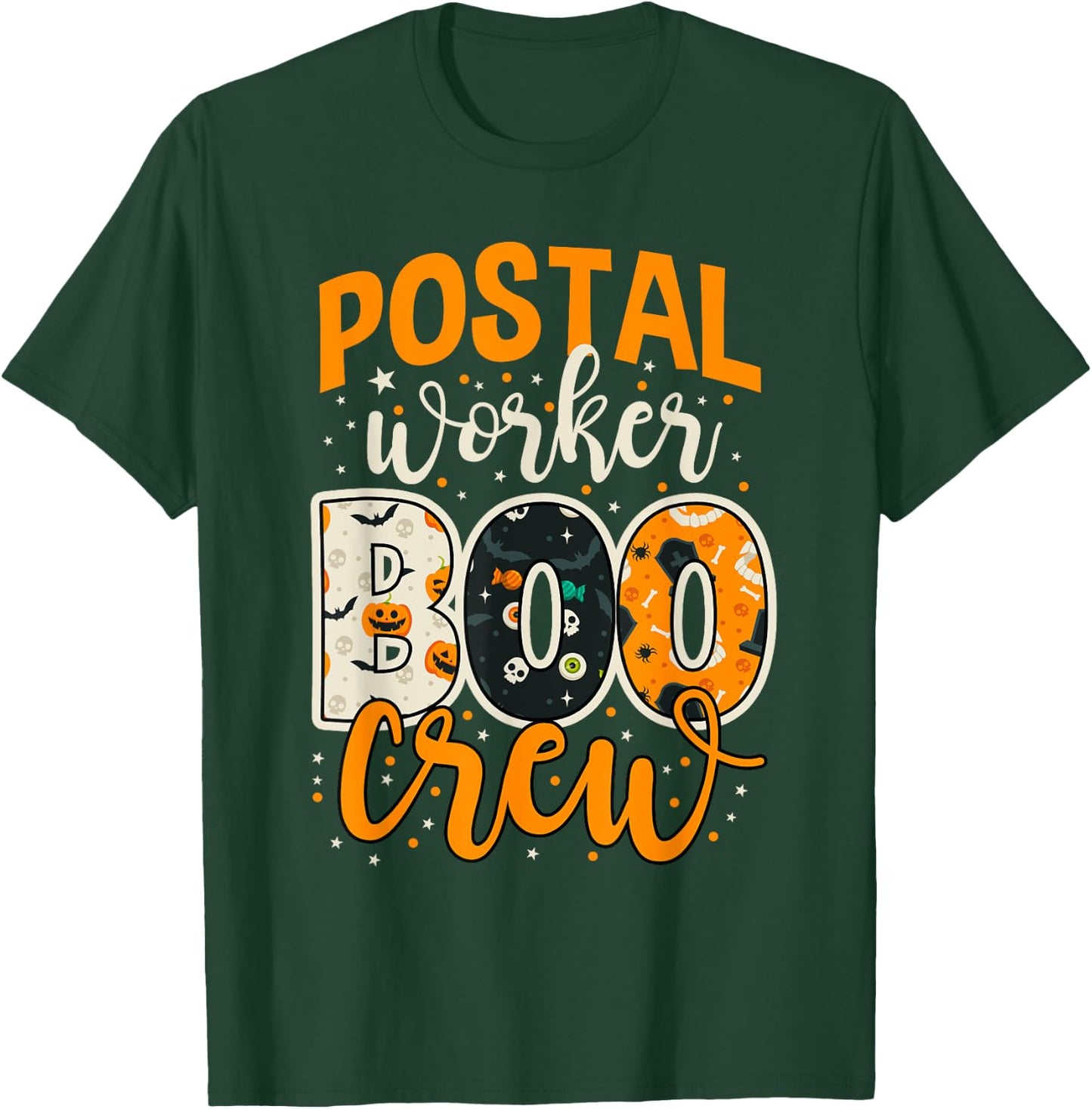 Postal Worker Boo Crew Funny Halloween Postal Worker T-Shirt - T-Shirt | Forest