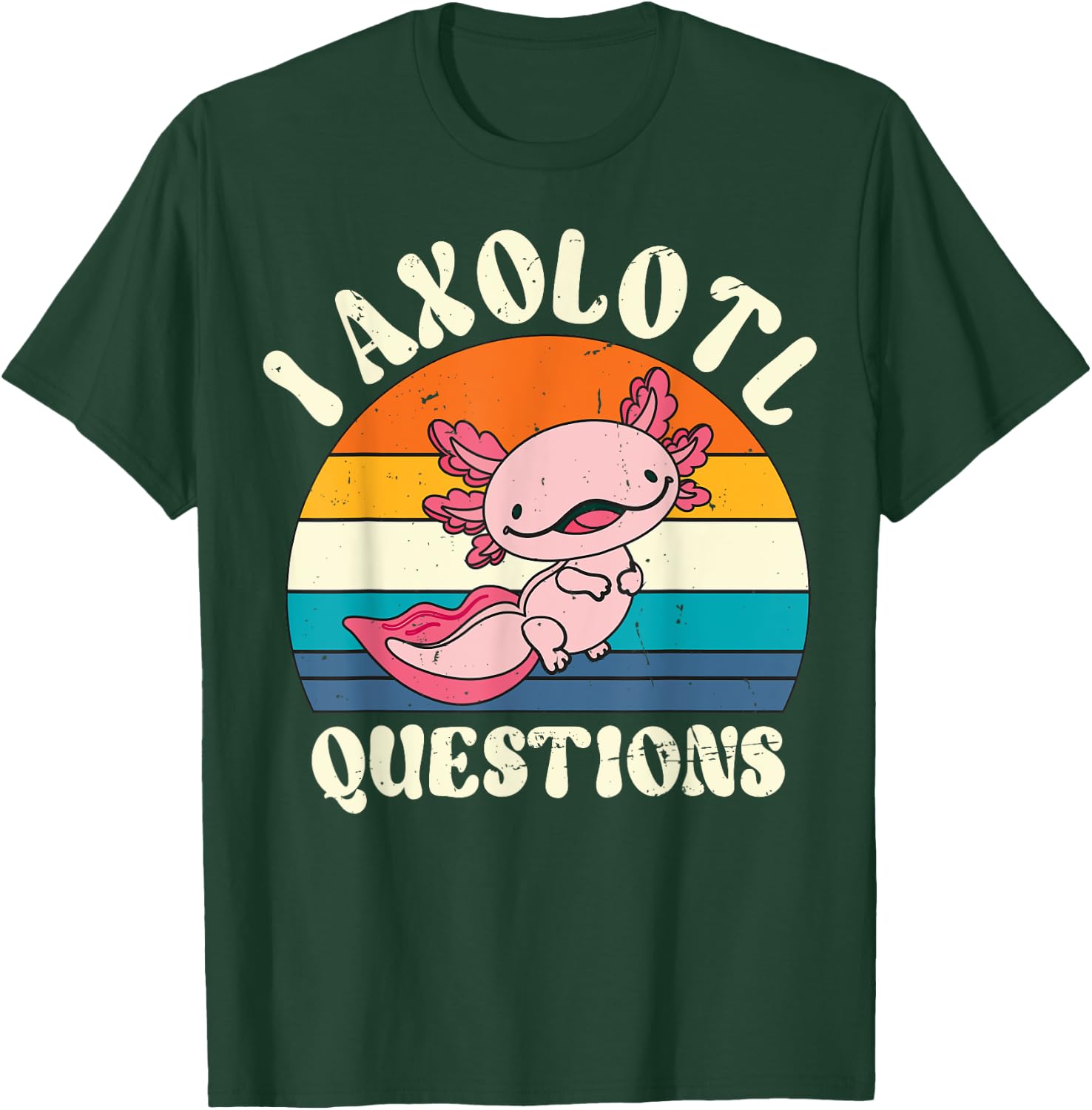Vintage I Axolotl Questions Cute Axolotl Kids Novelty T-Shirt - T-Shirt | Forest