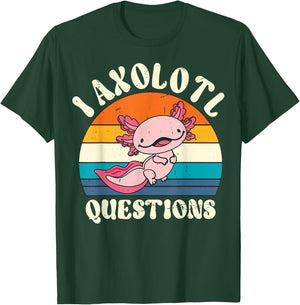 Vintage I Axolotl Questions Cute Axolotl Kids Novelty T-Shirt - T-Shirt | Forest