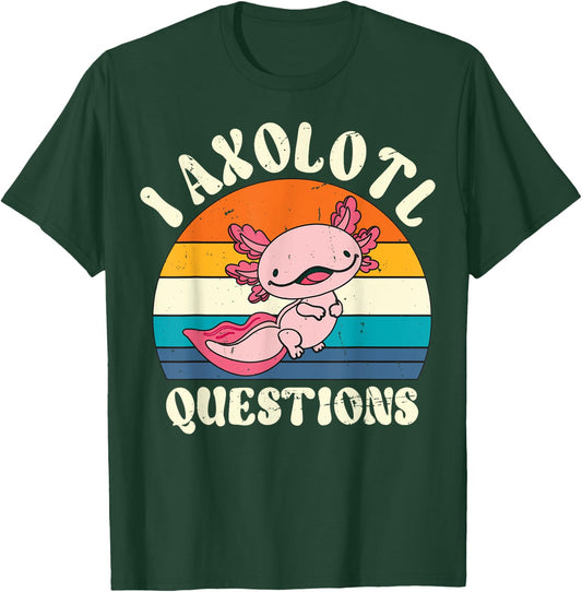 Vintage I Axolotl Questions Cute Axolotl Kids Novelty T-Shirt - T-Shirt | Forest