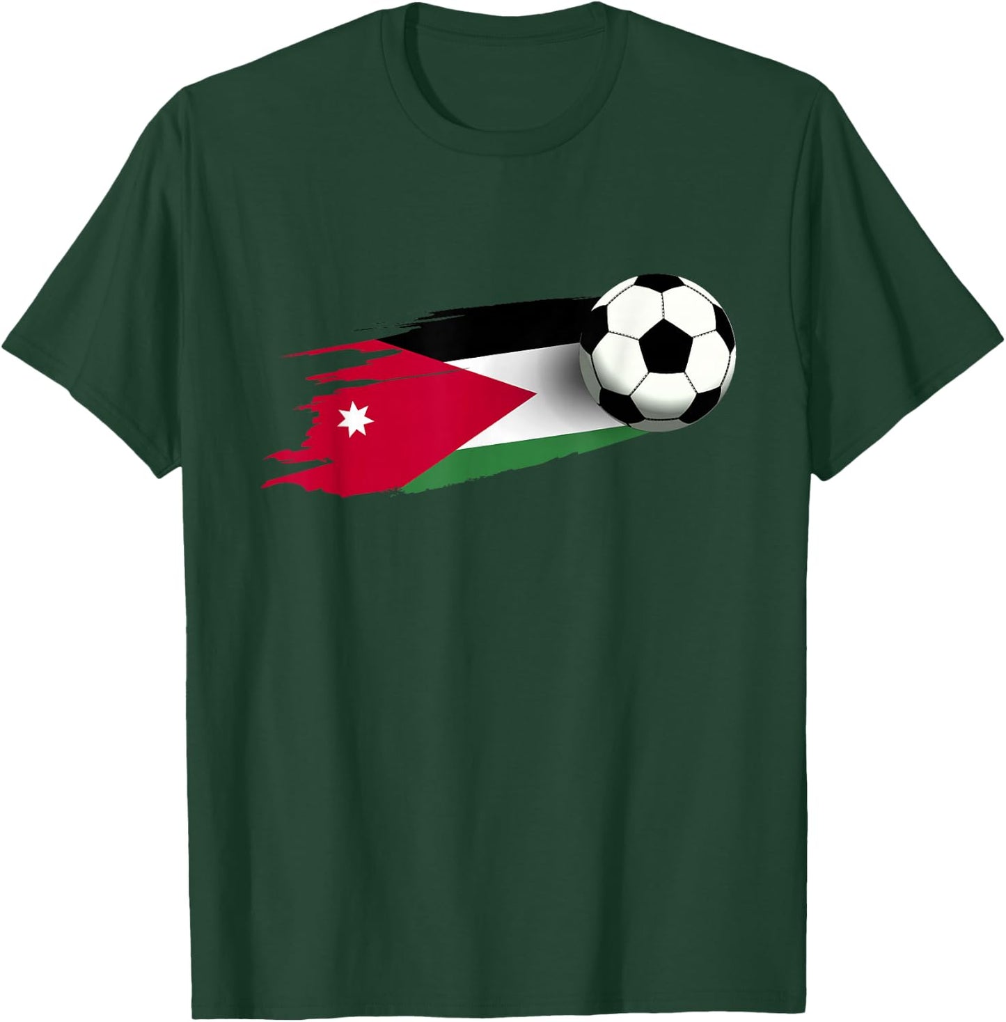 Jordan Flag Jersey Jordanian Soccer Team Jordanian T-Shirt - T-Shirt | Forest