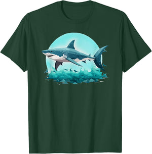 White Great Shark Open Ocean T-Shirt - T-Shirt | Forest