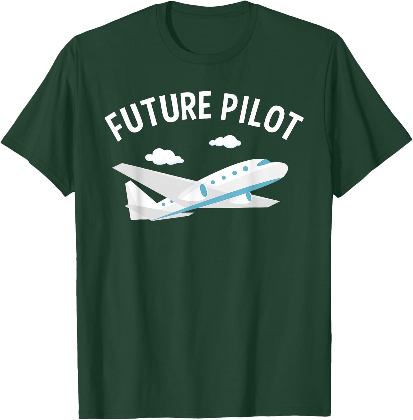 Funny Future Pilot Design For Kids Men Women Airplane Lovers T-Shirt - T-Shirt | Forest
