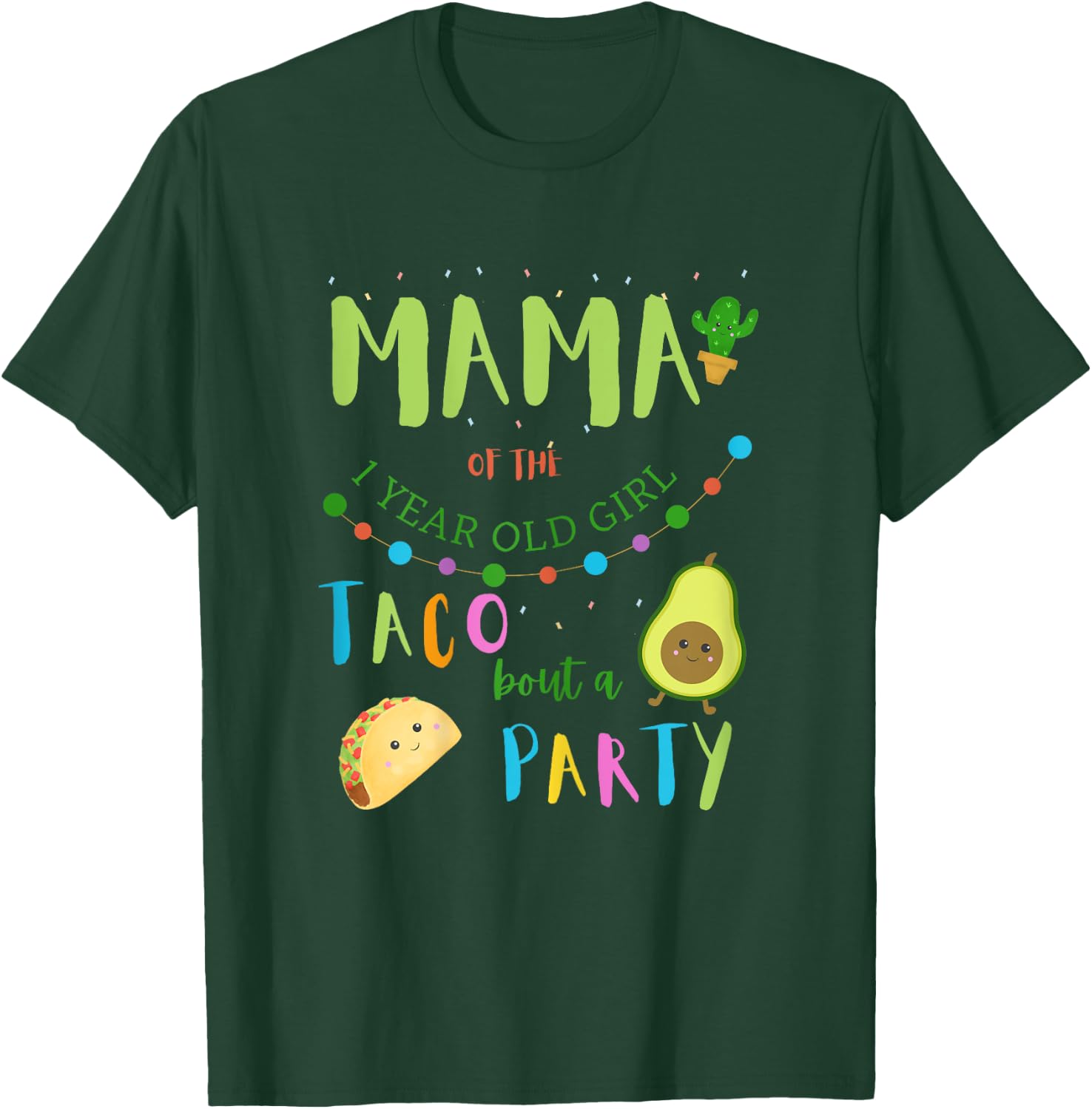 Mama Mom 1st Birthday Taco Bout A Party Family Matching T-Shirt - T-Shirt | Forest