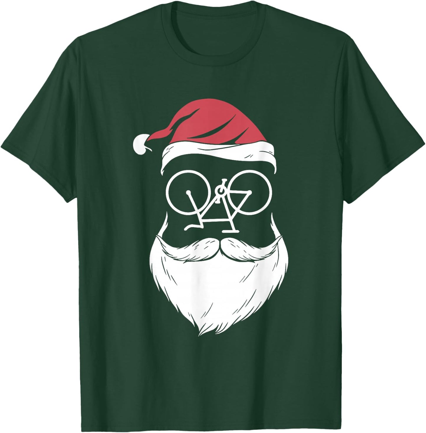 Santa Bike Sunglasses Christmas Pajama Cycling Biker Cyclist T-Shirt - T-Shirt | Forest