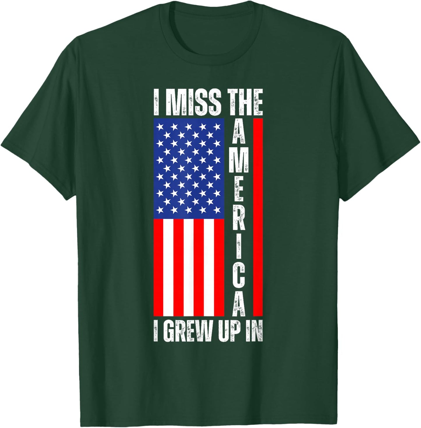 I Miss The America I Grew Up In - Upside Down American Flag T-Shirt - T-Shirt | Forest
