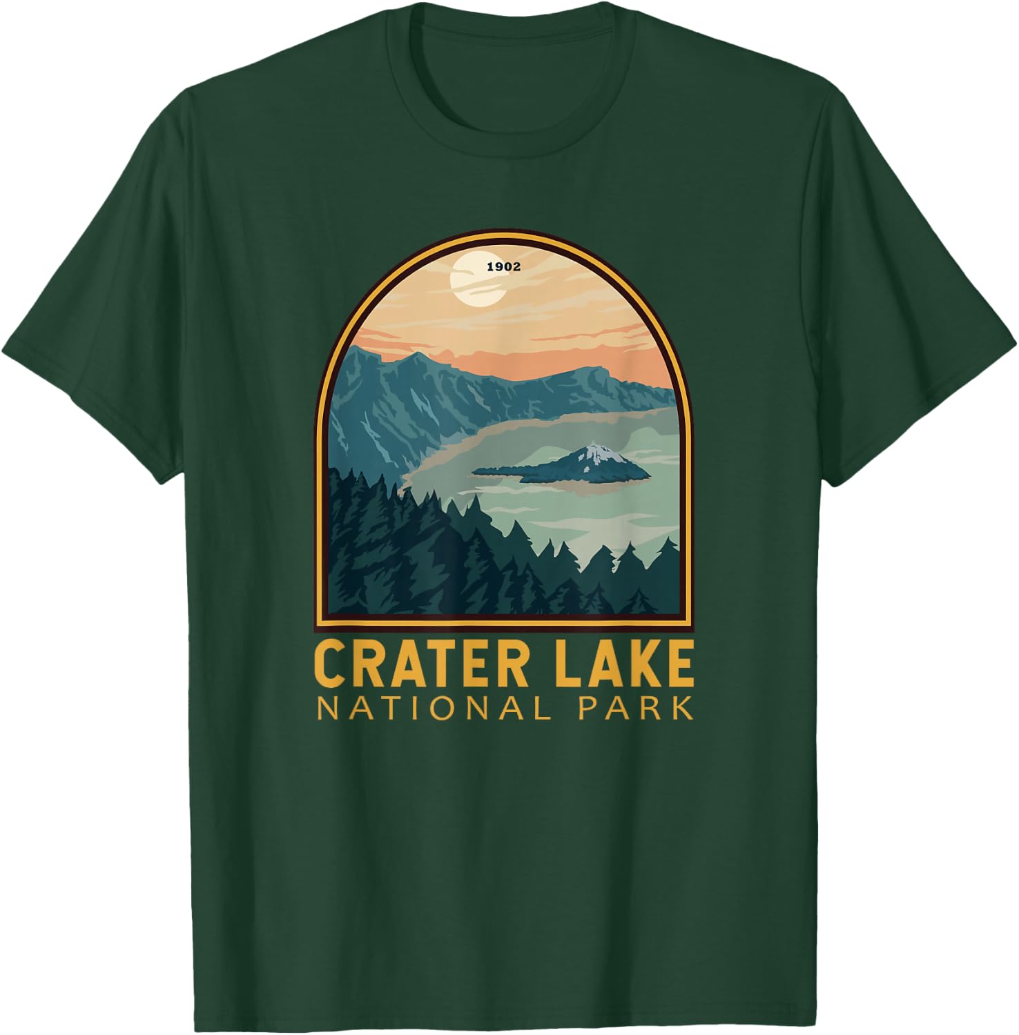 Crater Lake National Park Vintage Emblem T-Shirt - T-Shirt | Forest