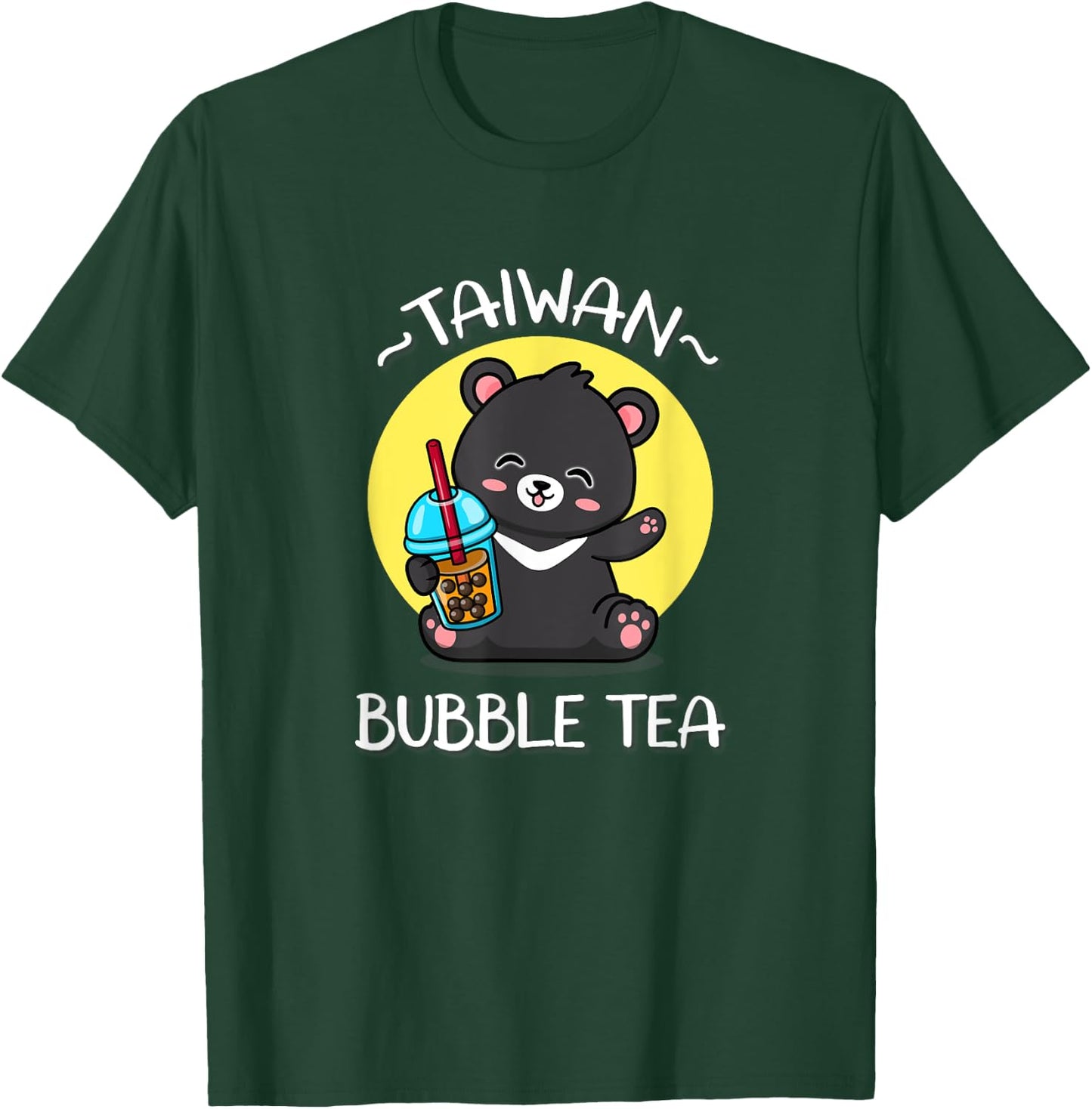 Kawaii Boba Bubble Milk Tea Lover Formosa Bear Taiwan Travel T-Shirt - T-Shirt | Forest